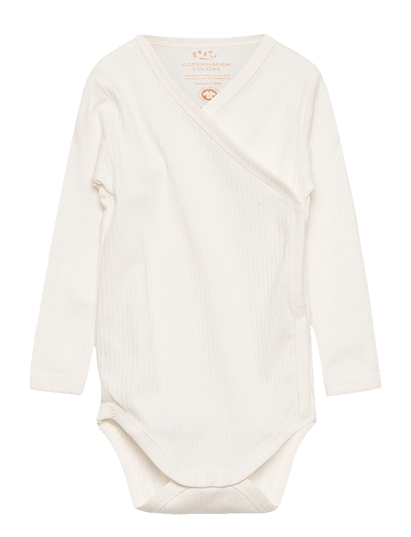 Copenhagen Colors - BABY RIB JERSEY BODY CROSSOVER W. LONGSLEEVE - enfärgade omlottbodies - cream 14 core - 0