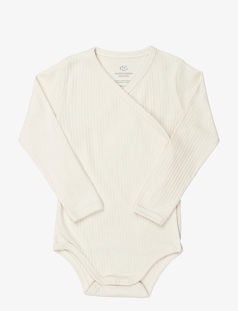 Copenhagen Colors - BABY RIB JERSEY BODY CROSSOVER W. LONGSLEEVE - enfärgade omlottbodies - cream 14 core - 1