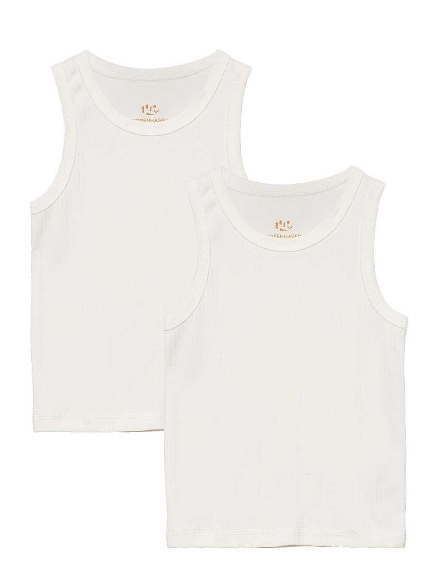 Copenhagen Colors - RIB JERSEY 2-PACK TANK-TOPS - oberteile - cream - 0