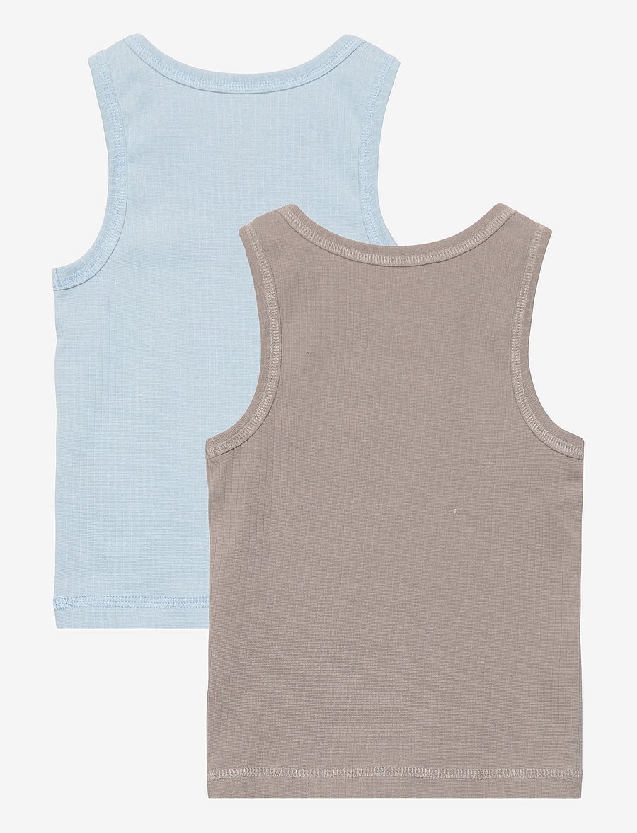 Copenhagen Colors - RIB JERSEY 2-PACK TANK-TOPS - oberteile - lt.blue/ lt. grey comb. - 1