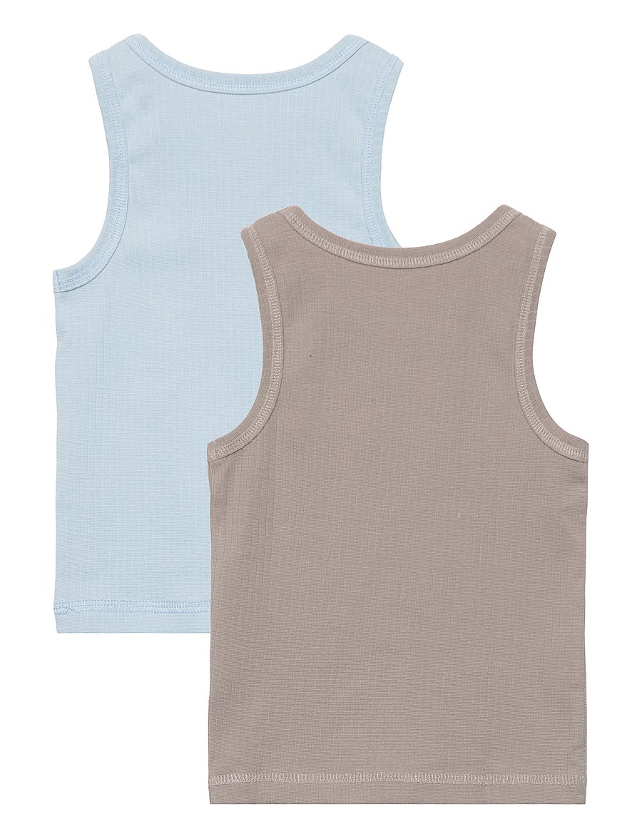 Copenhagen Colors - RIB JERSEY 2-PACK TANK-TOPS - oberteile - lt.blue/ lt. grey comb. - 1