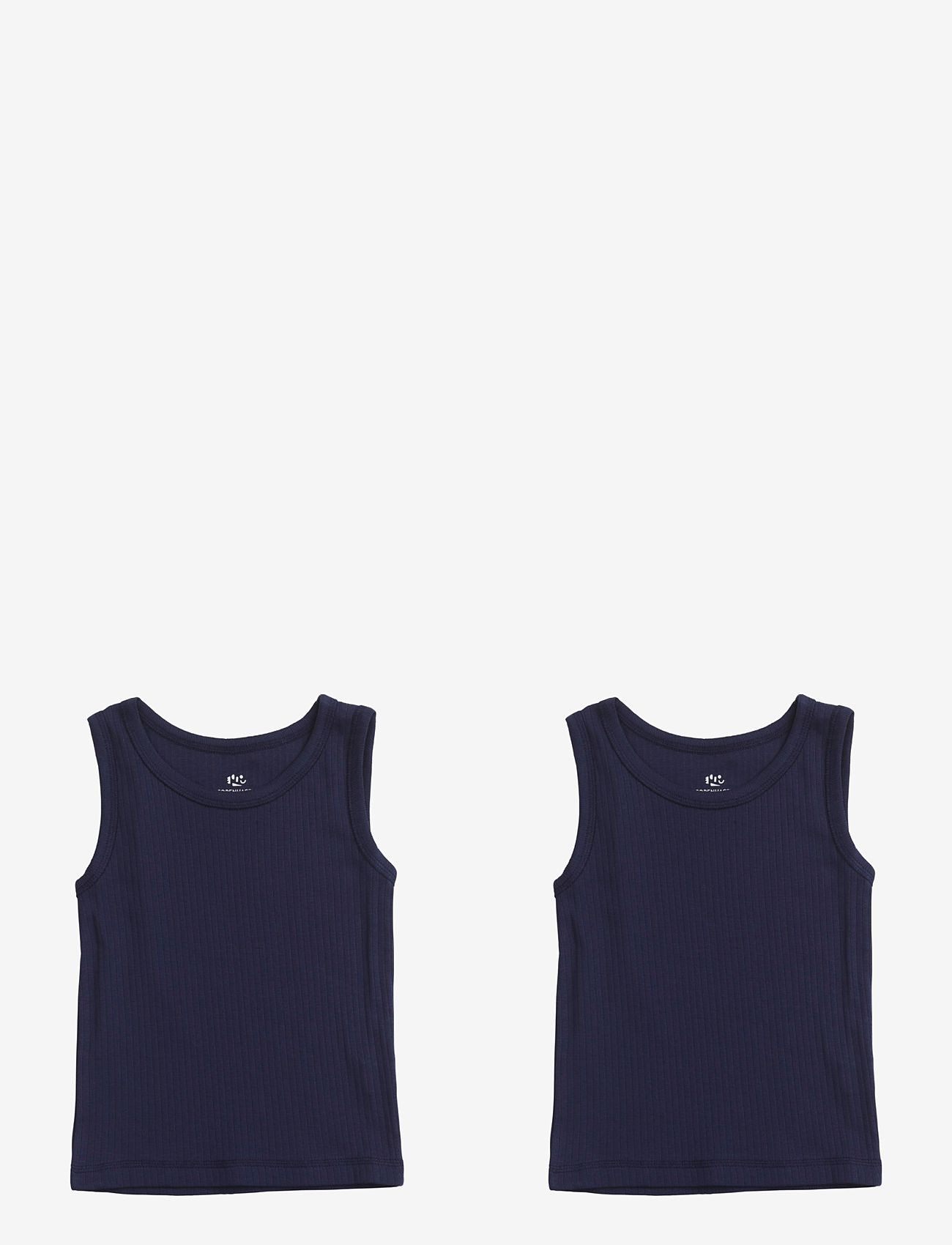 Copenhagen Colors - RIB JERSEY 2-PACK TANK-TOPS - toppar - navy - 0