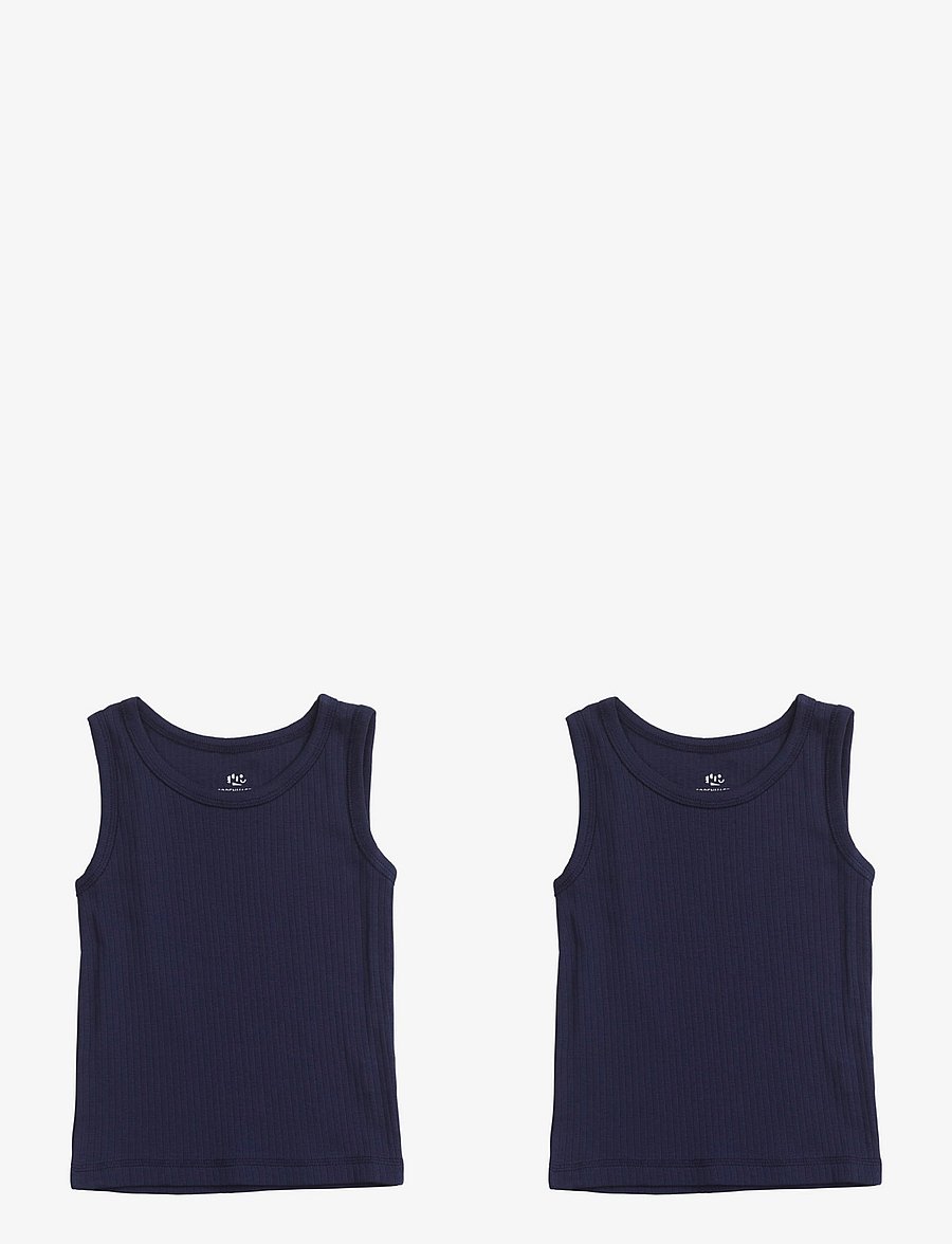 Copenhagen Colors - RIB JERSEY 2-PACK TANK-TOPS - oberteile - navy - 0