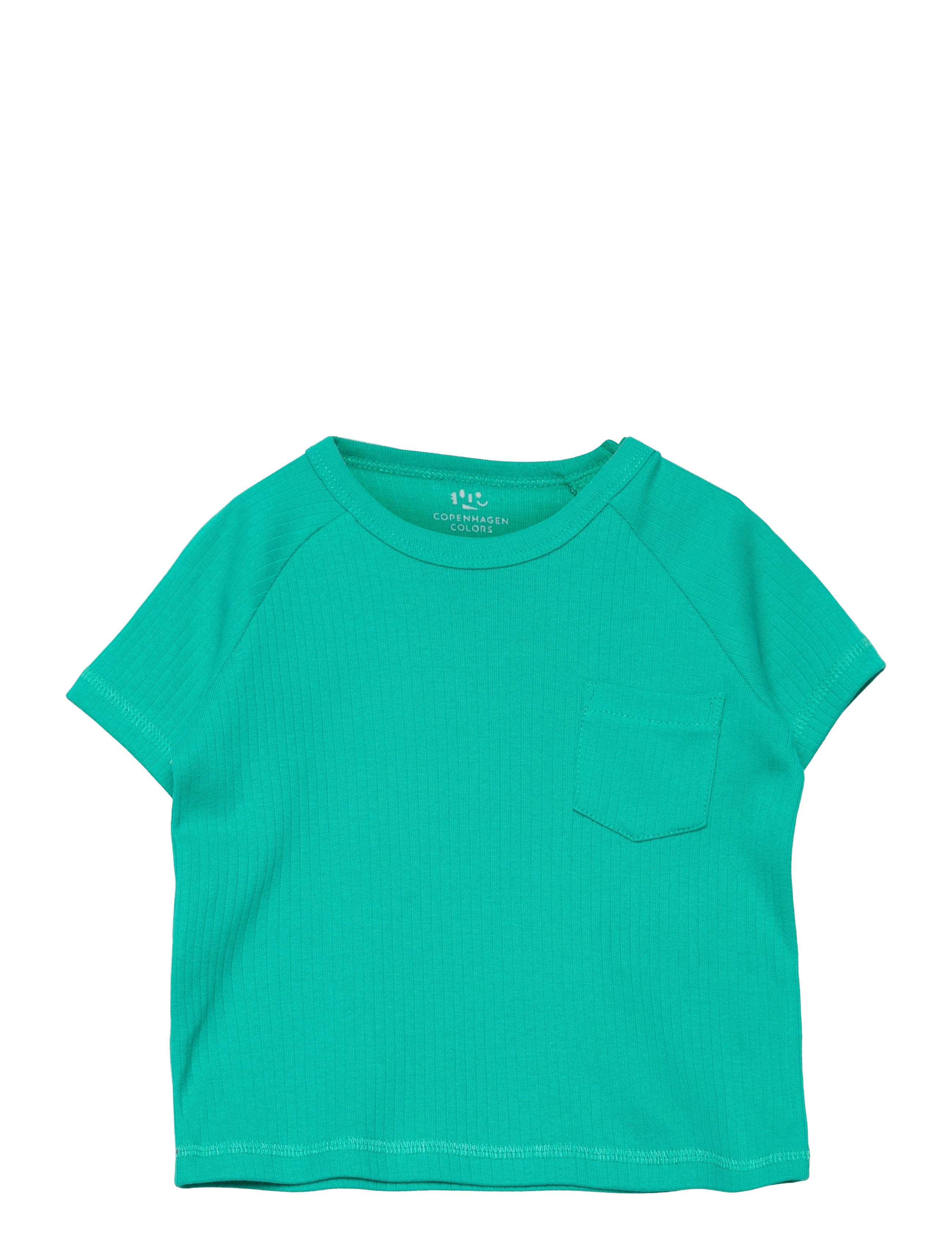 Copenhagen Colors - RIB JERSEY T-SHIRT W. POCKET - sharp green 15 kick - 1