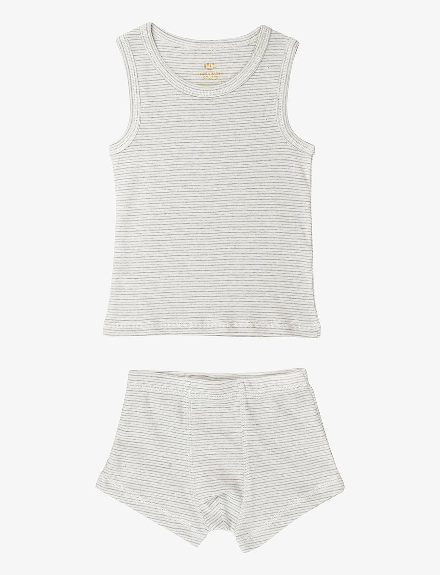 Copenhagen Colors - TANK-TOP AND BOXERSHORTS STRIPED - alusasusetit - grey stripe - 0