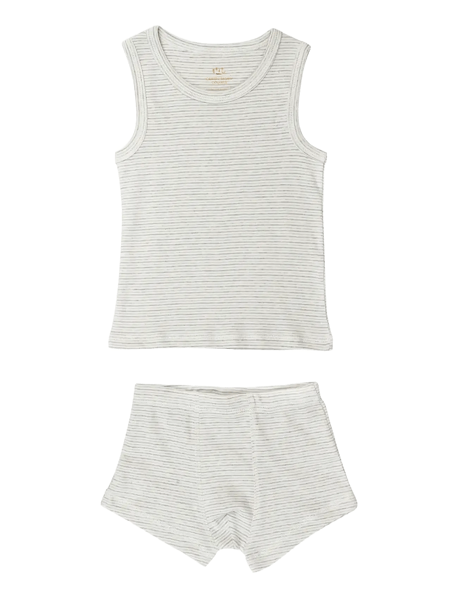 Copenhagen Colors - TANK-TOP AND BOXERSHORTS STRIPED - alusasusetit - grey stripe - 1