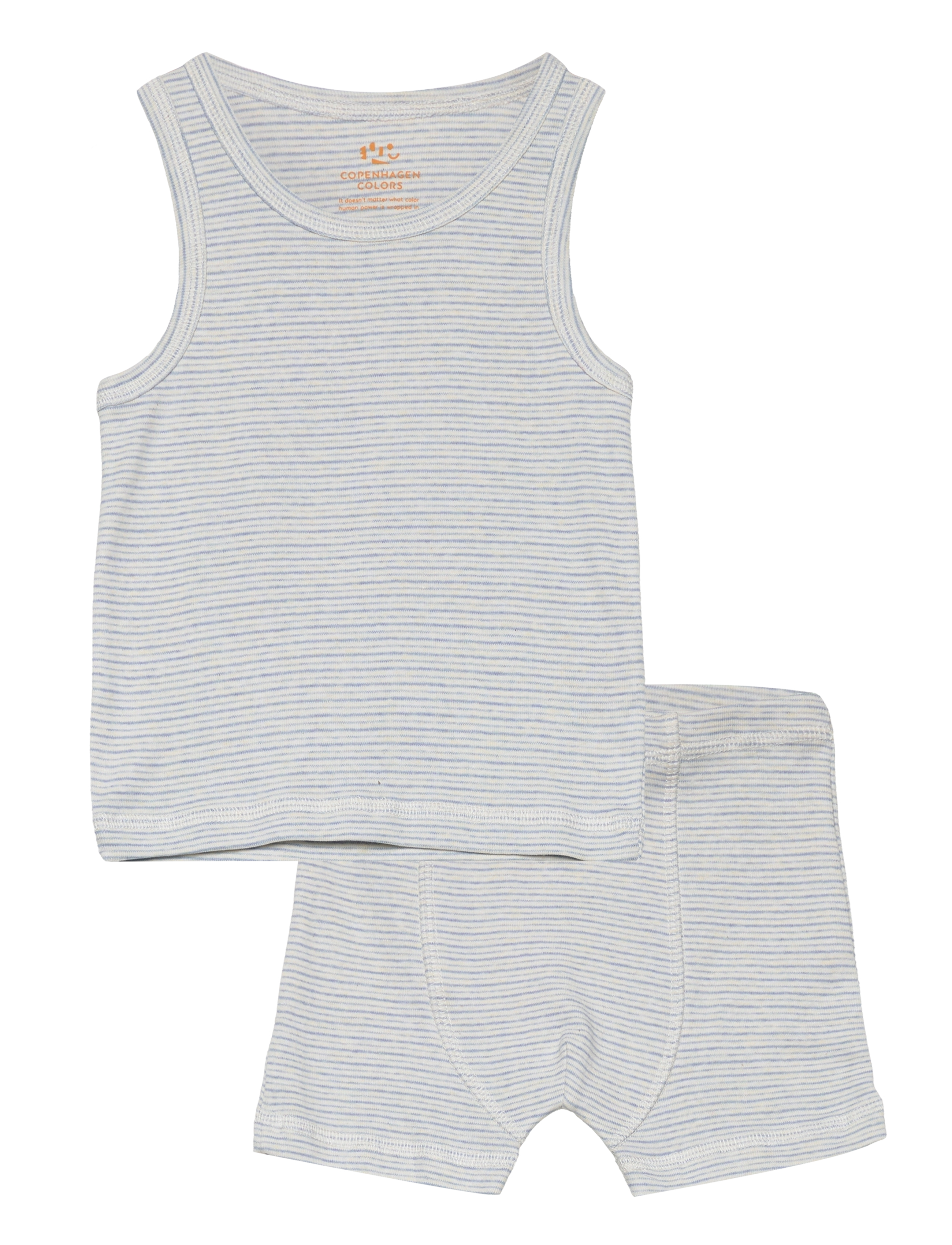 TANK-TOP AND BOXERSHORTS STRIPED - LT. BLUE STRIPE