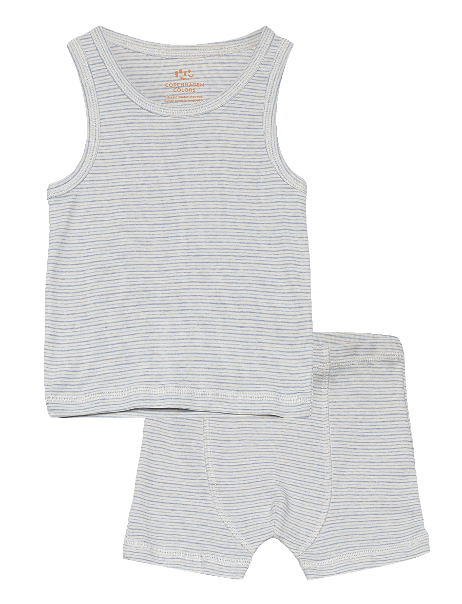 Copenhagen Colors - TANK-TOP AND BOXERSHORTS STRIPED - apatinių drabužių rinkiniai - lt. blue stripe - 0