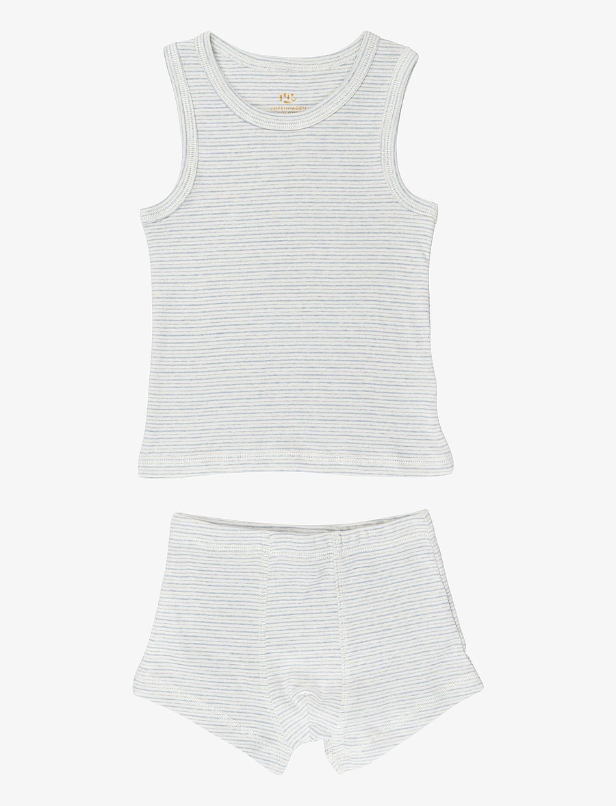 Copenhagen Colors - TANK-TOP AND BOXERSHORTS STRIPED - apatinių drabužių rinkiniai - lt. blue stripe - 1