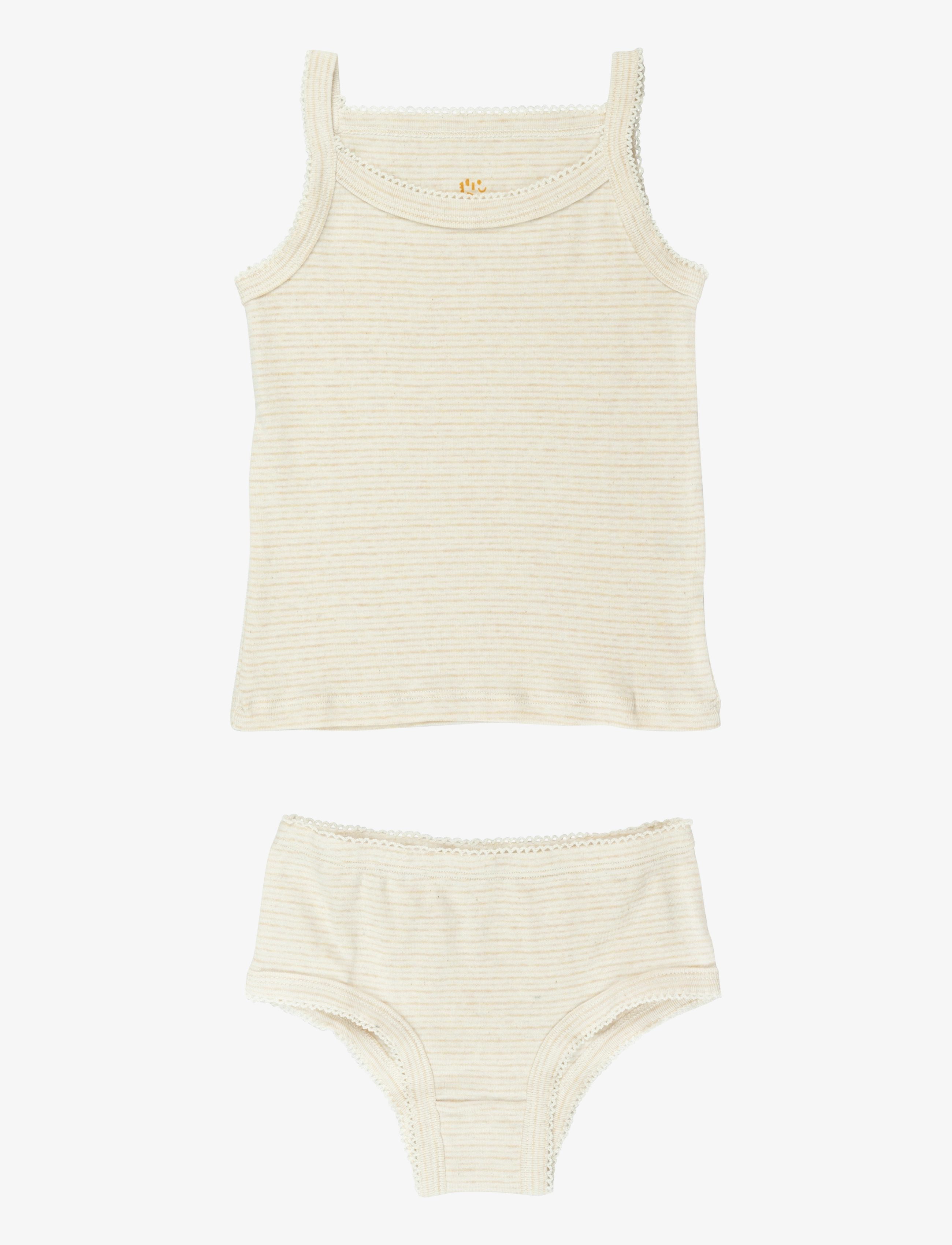 Copenhagen Colors Strap Top And Underpants Striped, 86, Underwear, Beige - Underwear Sets, Kinder