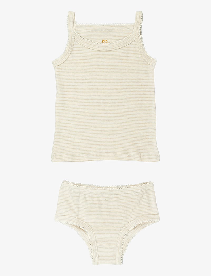 Copenhagen Colors - STRAP TOP AND UNDERPANTS STRIPED - sets - beige stripe - 0