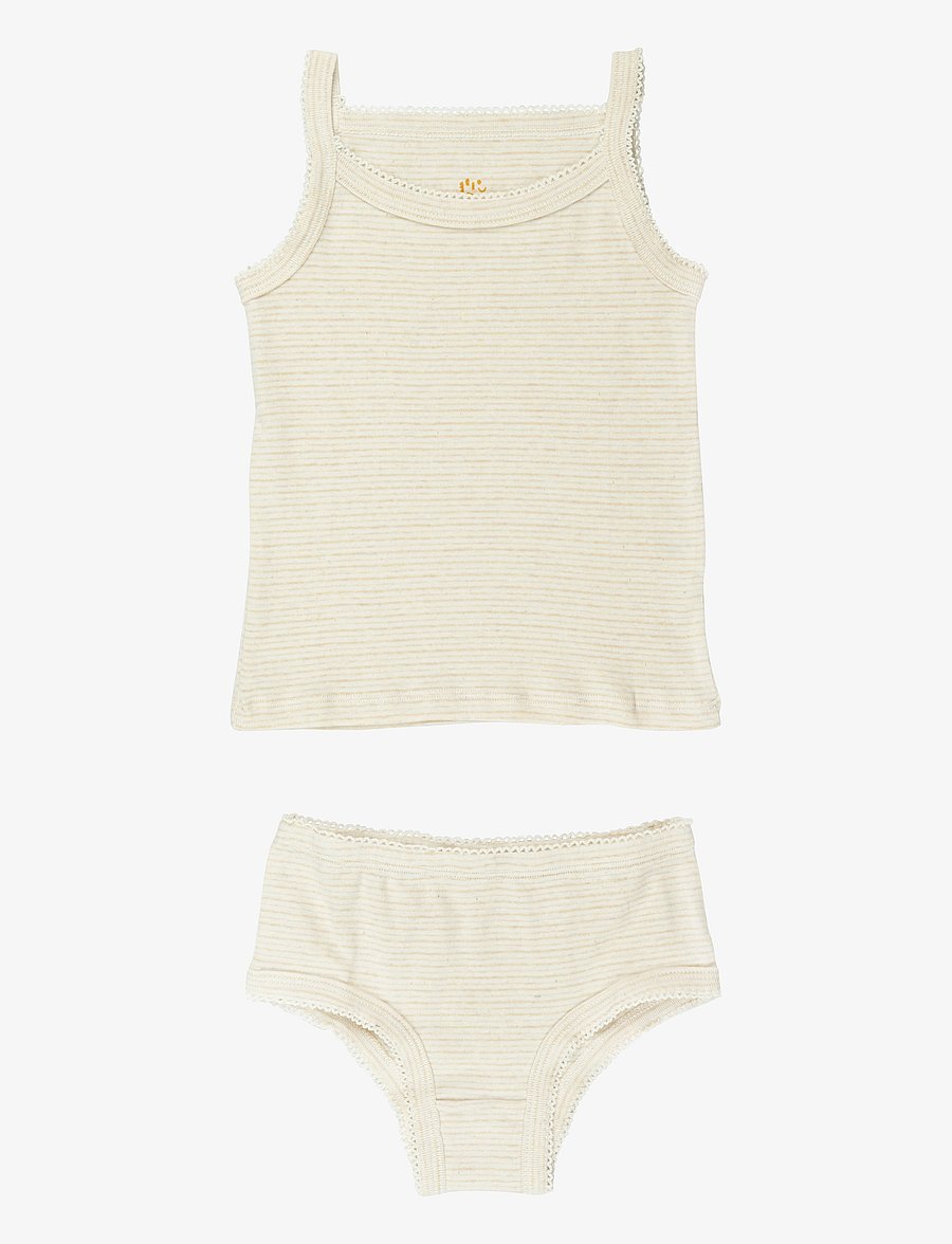 Copenhagen Colors - STRAP TOP AND UNDERPANTS STRIPED - sets - beige stripe - 0