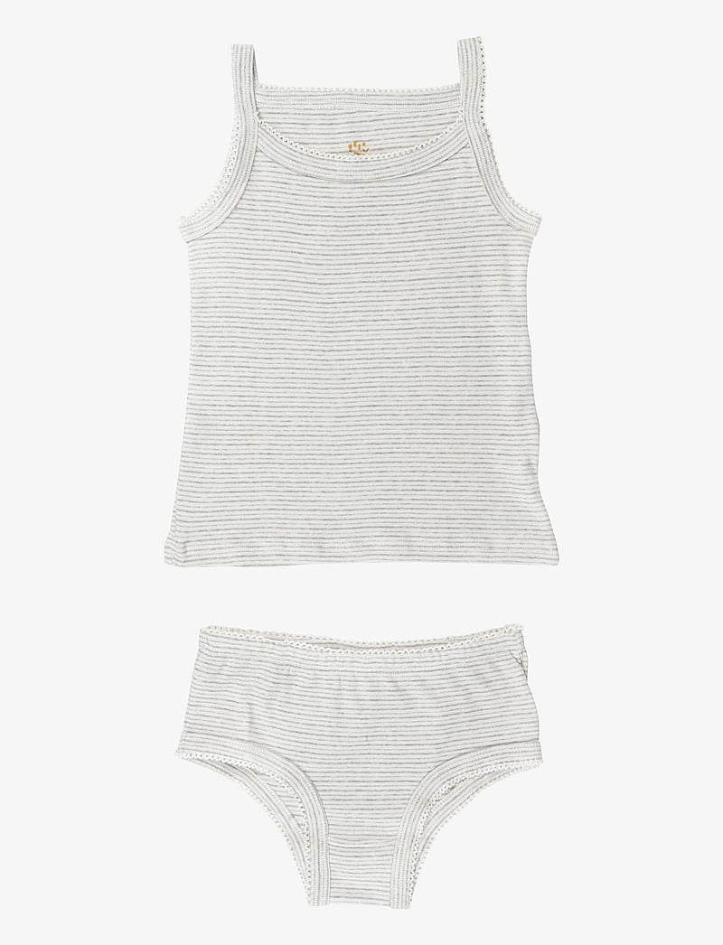 Copenhagen Colors - STRAP TOP AND UNDERPANTS STRIPED - underklädesset - grey stripe - 1