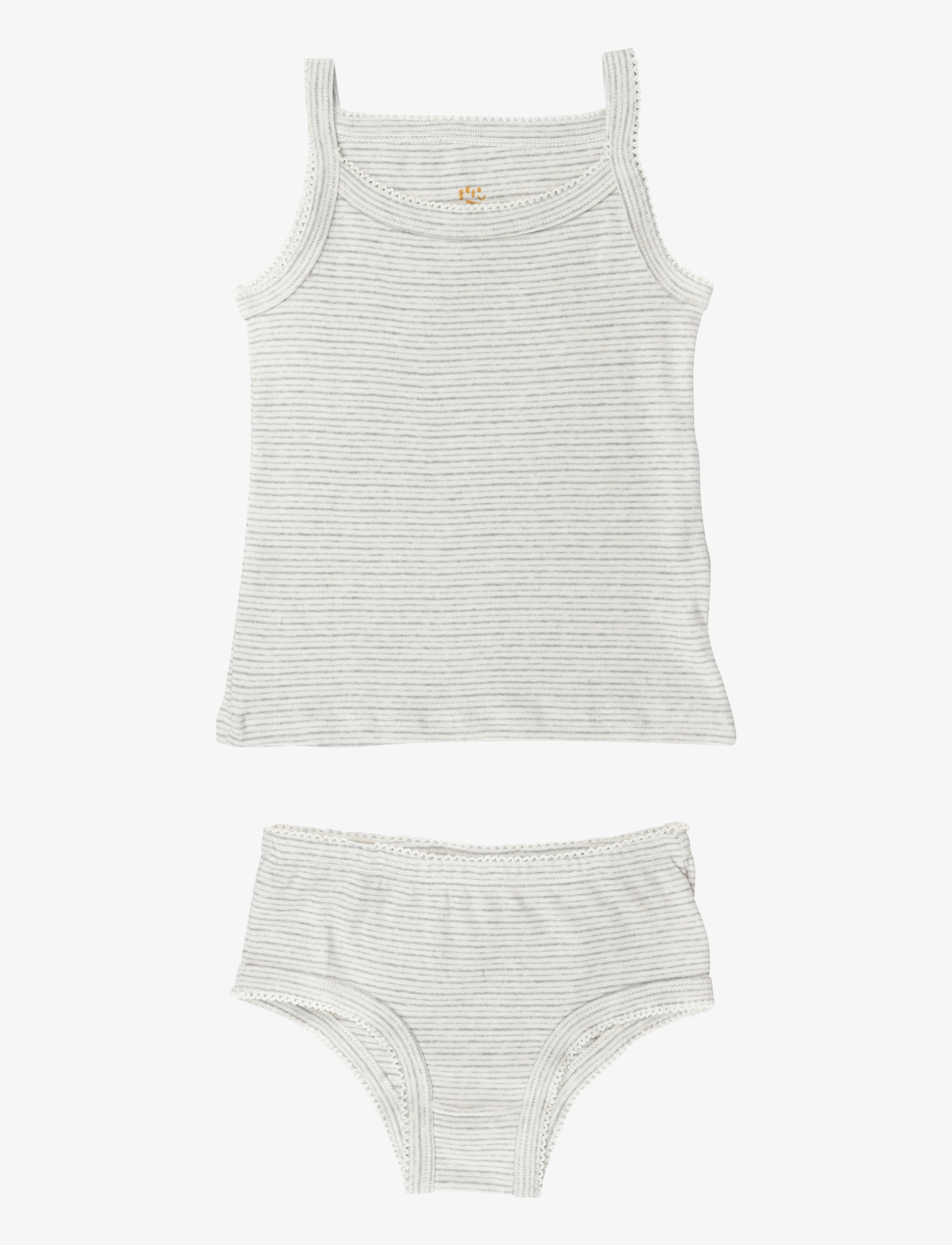 Copenhagen Colors STRAP TOP AND UNDERPANTS STRIPED - Basics - GREY STRIPE / cream