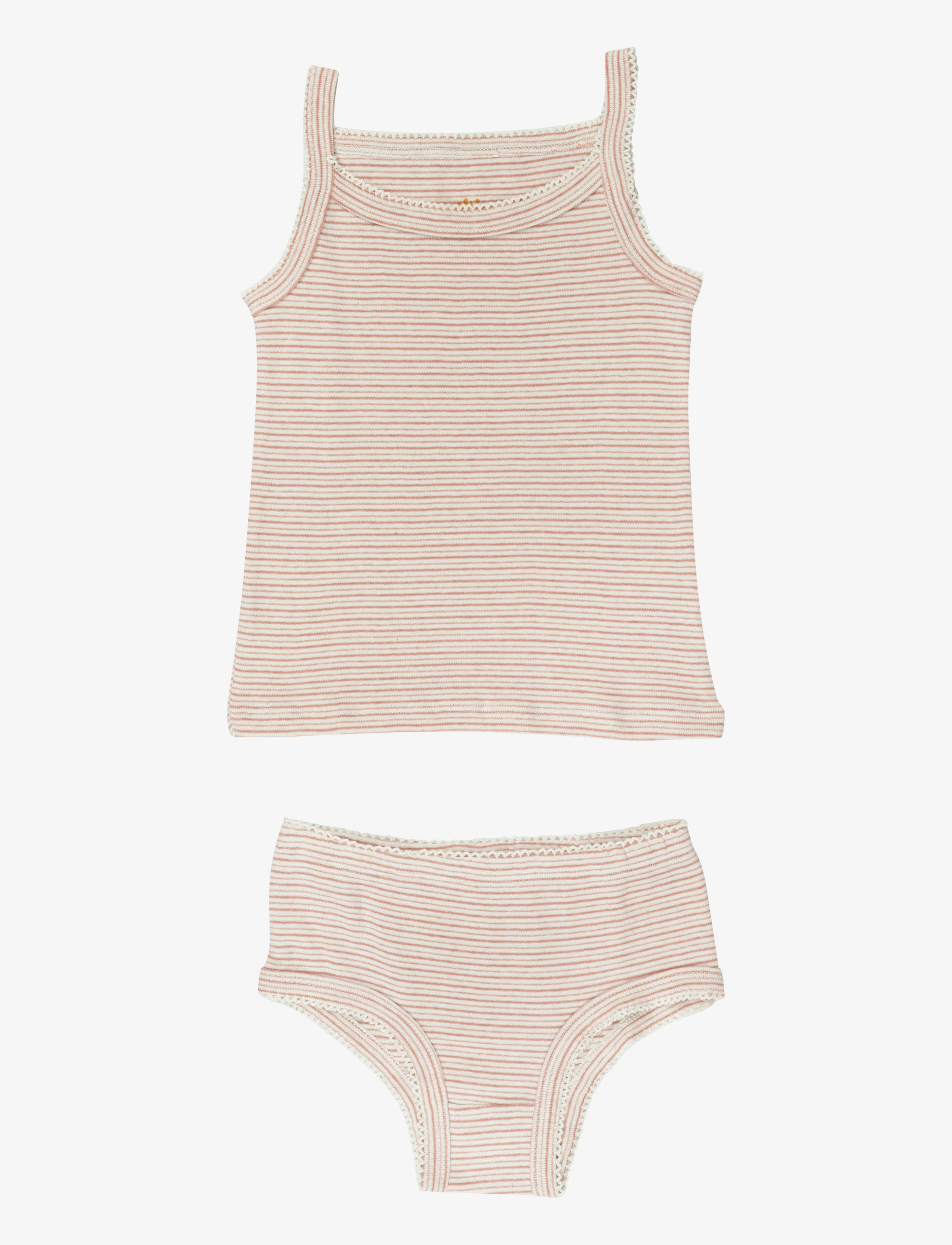 Copenhagen Colors Strap Top And Underpants Striped, 104, Underwear, Rosa - Underwear Sets, Kinder