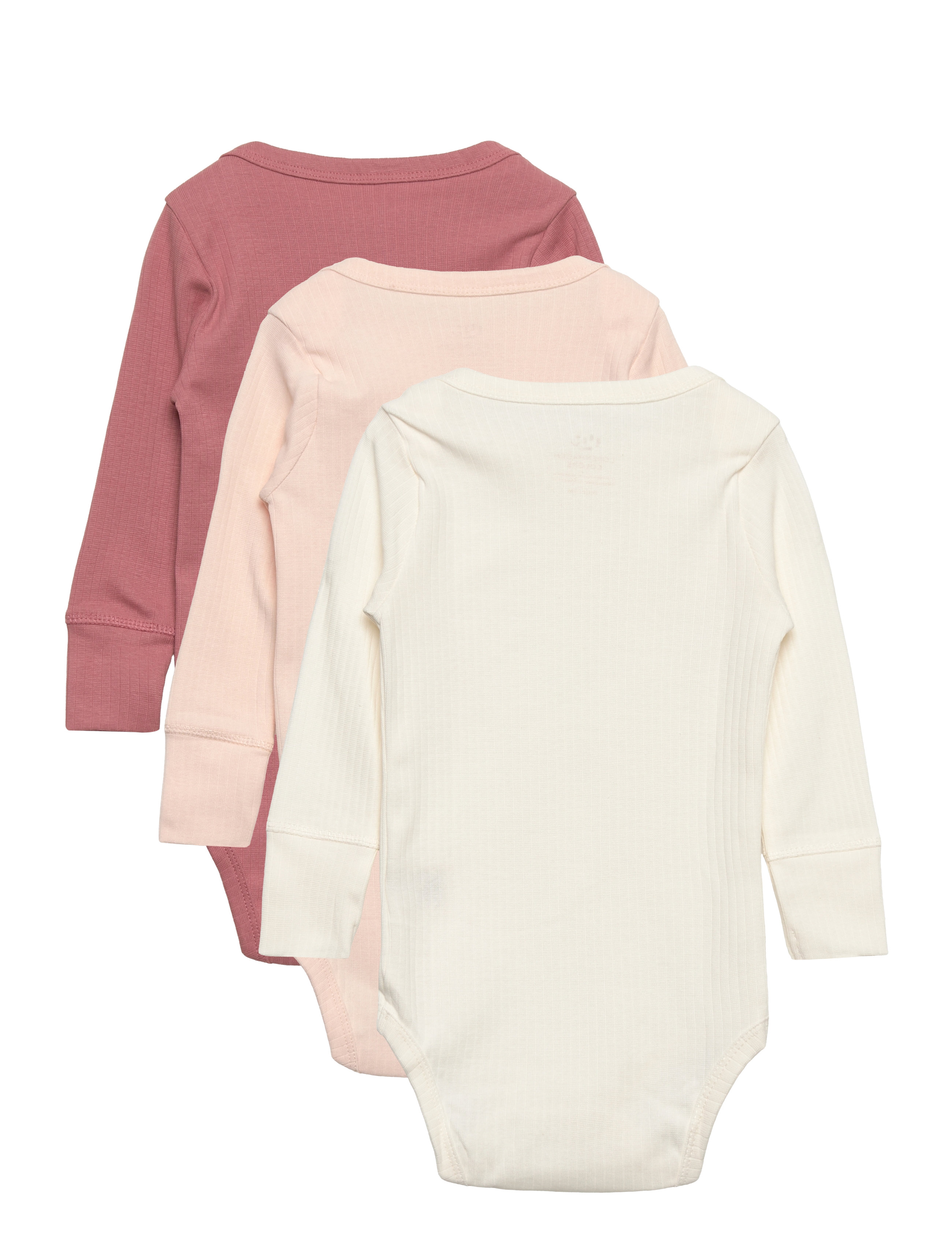 Copenhagen Colors - 3 PACK RIB JERSEY LONG SLEEVE BODY - langærmede - soft pink/ old rose/ cream comb. - 1