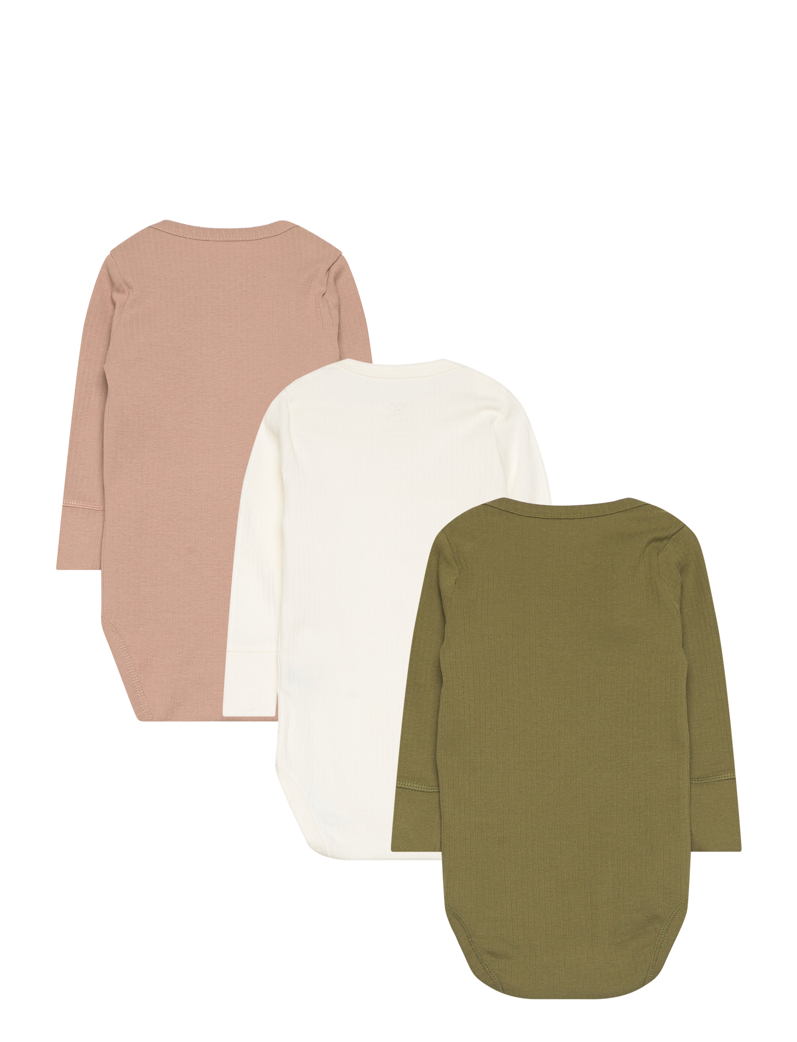 Copenhagen Colors - 3 PACK RIB JERSEY LONG SLEEVE BODY - langærmede - dark green/ cream/ beige comb. - 1