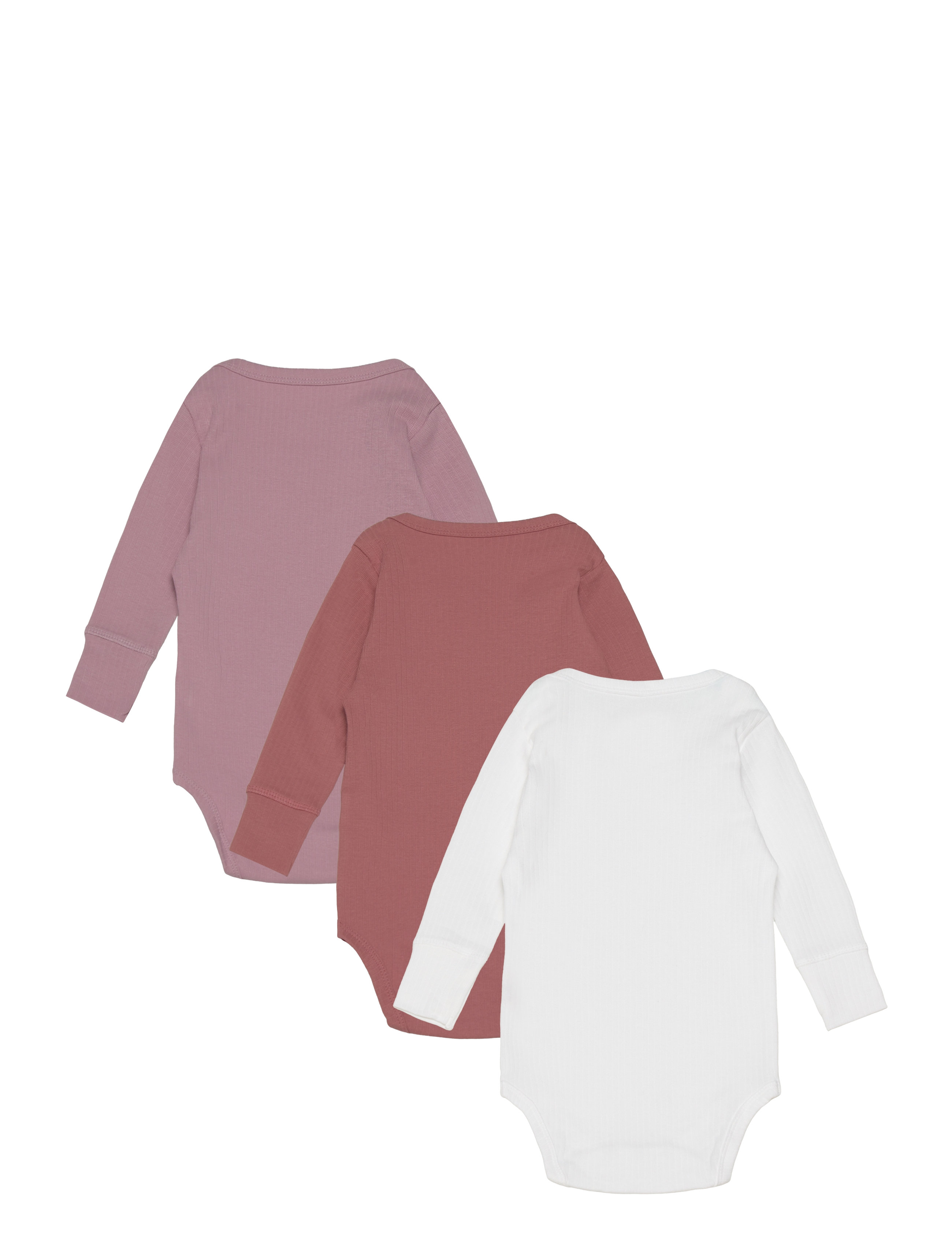Copenhagen Colors - 3 PACK RIB JERSEY LONG SLEEVE BODY - langærmede - rose/white/ lavender comb. - 1
