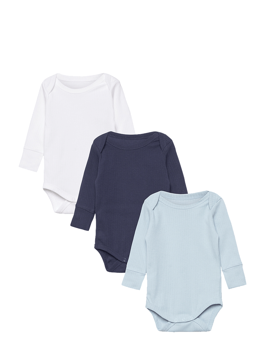 Copenhagen Colors - 3 PACK RIB JERSEY LONG SLEEVE BODY - multipack bodies - lt. blue/ navy/ white comb - 0