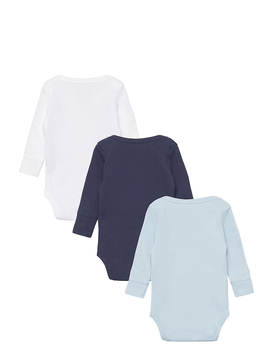 Copenhagen Colors - 3 PACK RIB JERSEY LONG SLEEVE BODY - multipack bodies - lt. blue/ navy/ white comb - 1