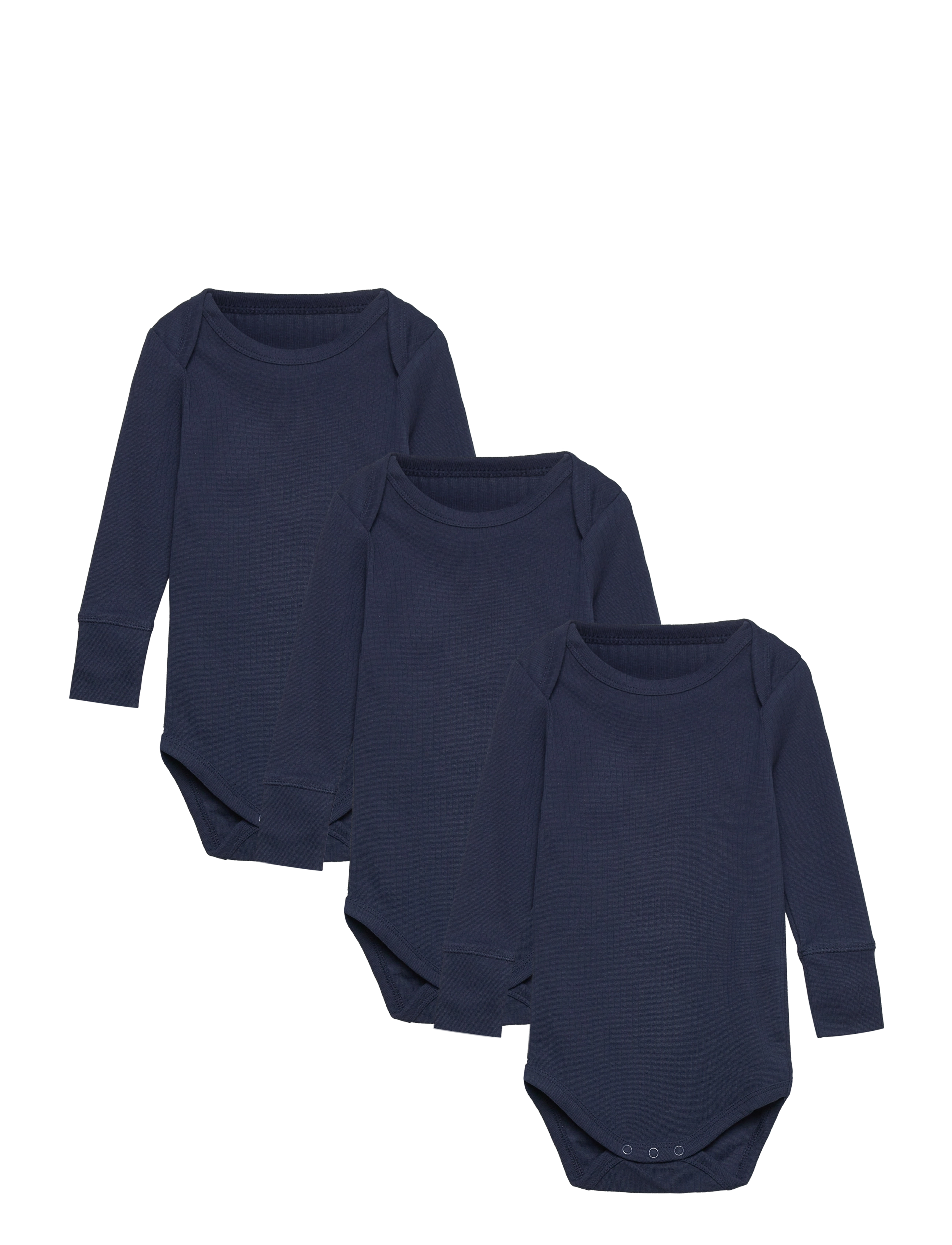 Copenhagen Colors 3 Pack Rib Jersey Long Sleeve Body, 68, Bodys, Marineblau - Long-sleeved, Kinder