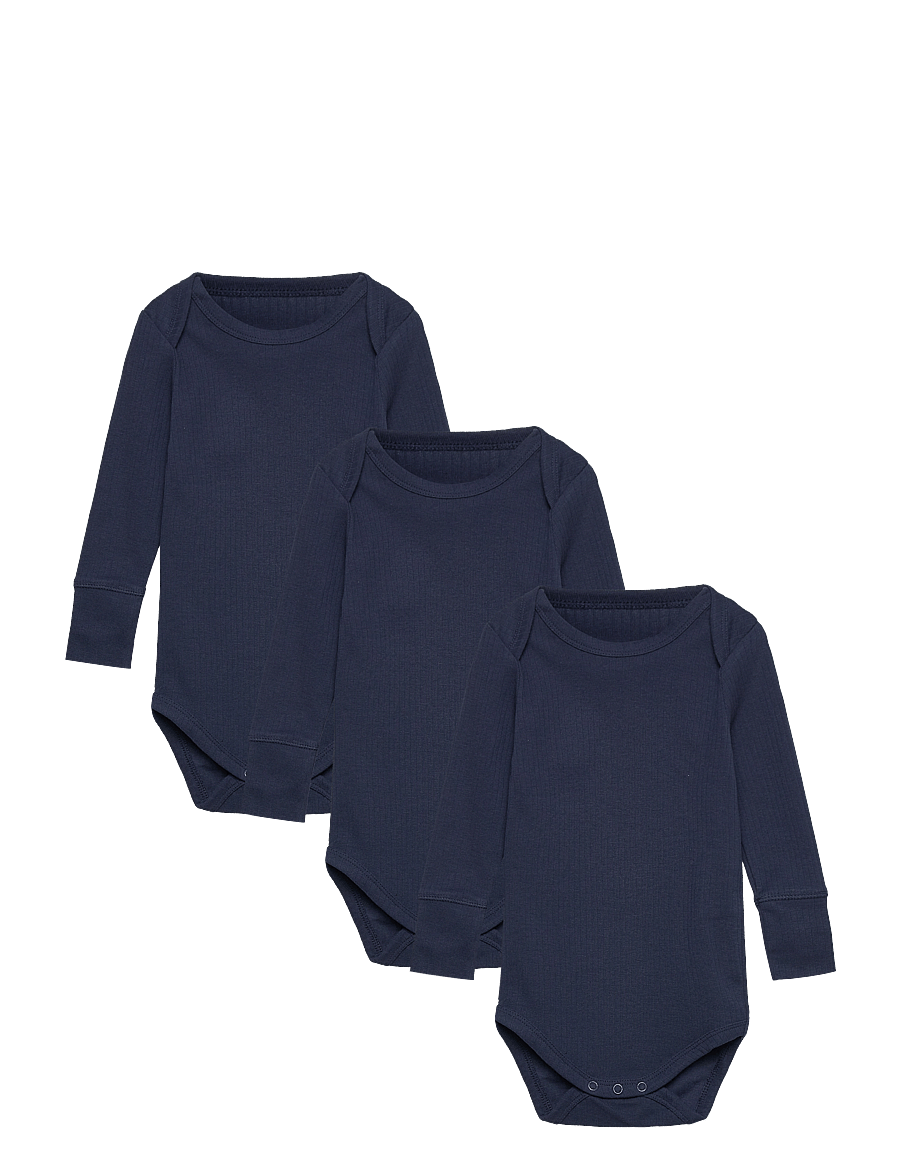 Copenhagen Colors - 3 PACK RIB JERSEY LONG SLEEVE BODY - bodyer i multipack - navy - 0
