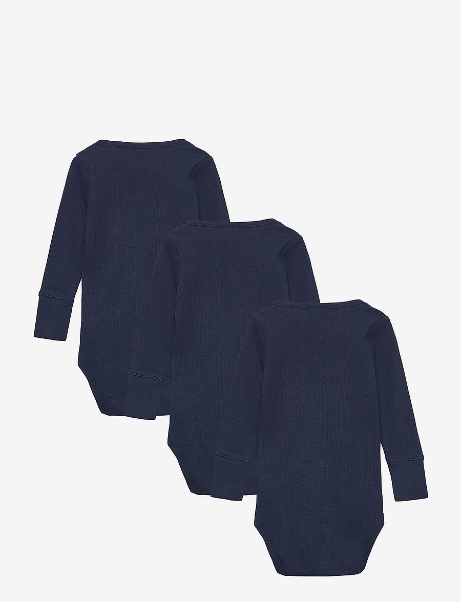 Copenhagen Colors - 3 PACK RIB JERSEY LONG SLEEVE BODY - langærmede bodyer - navy - 1