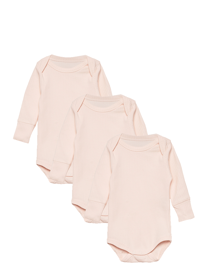 Copenhagen Colors - 3 PACK RIB JERSEY LONG SLEEVE BODY - ensfarvede langærmede bodyer - soft pink - 0