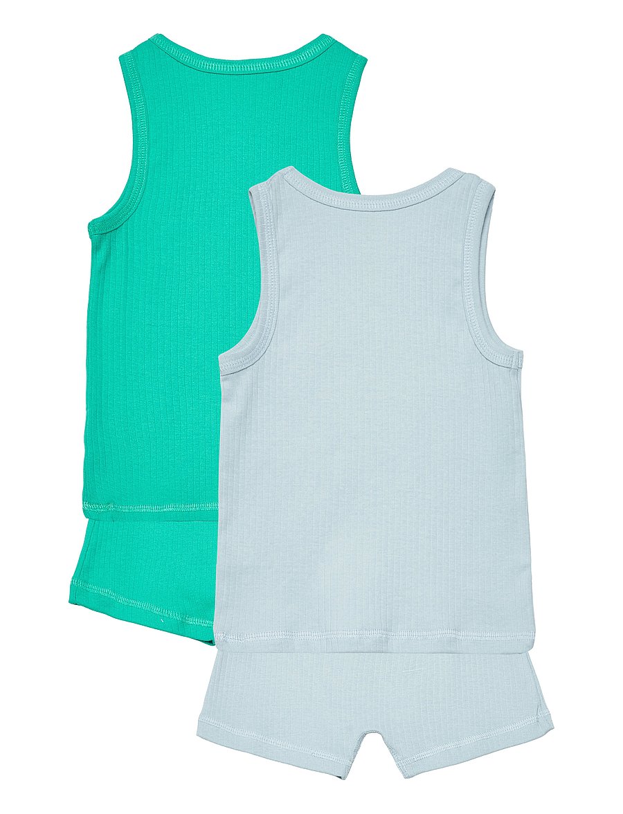 Copenhagen Colors - RIB JERSEY 2PACK TANK-TOP & BOXERSHORTS - pesukomplektid - green/ lt. blue comb. kick - 2