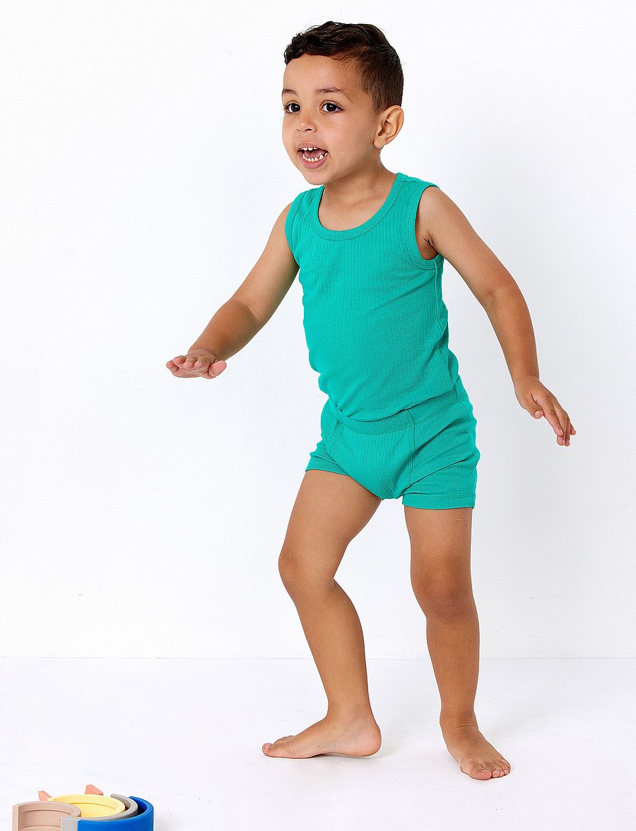 Copenhagen Colors - RIB JERSEY 2PACK TANK-TOP & BOXERSHORTS - sets - green/ lt. blue comb. kick - 0