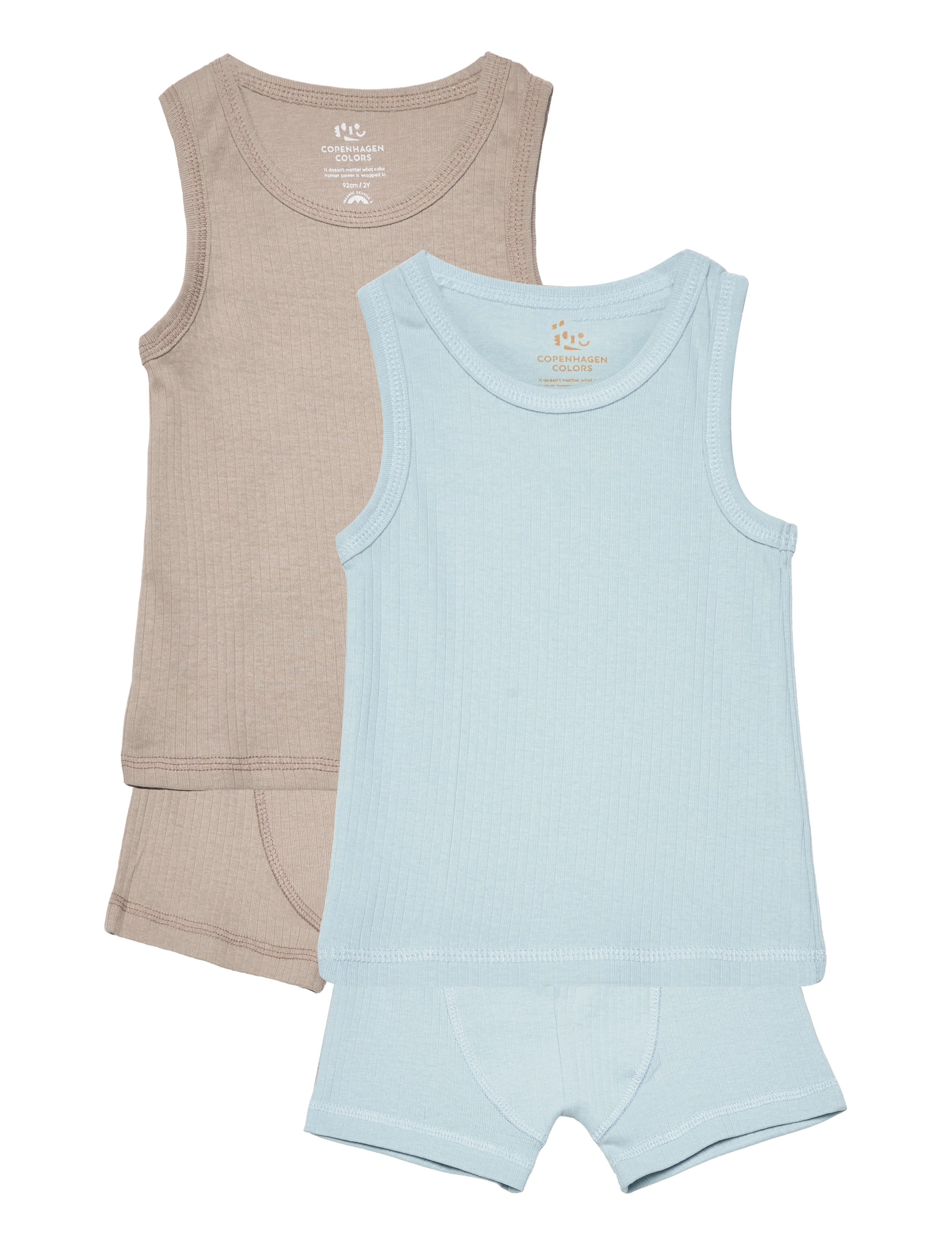 Copenhagen Colors RIB JERSEY 2PACK TANK-TOP & BOXERSHORTS - Basics - LT. GREY/ LT. BLUE COMB. CORE / blue