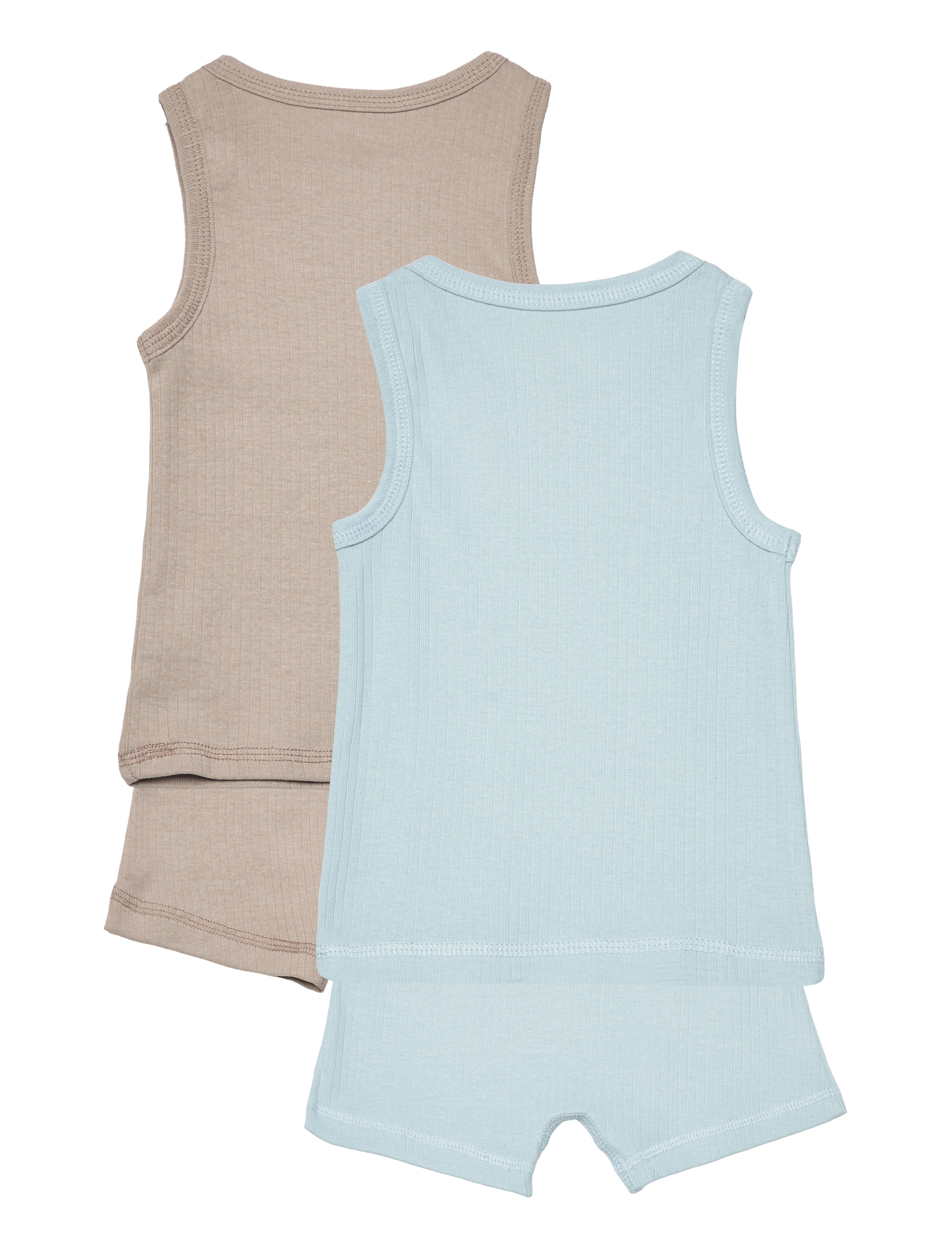 Copenhagen Colors - RIB JERSEY 2PACK TANK-TOP & BOXERSHORTS - underklädesset - lt. grey/ lt. blue comb. core - 1