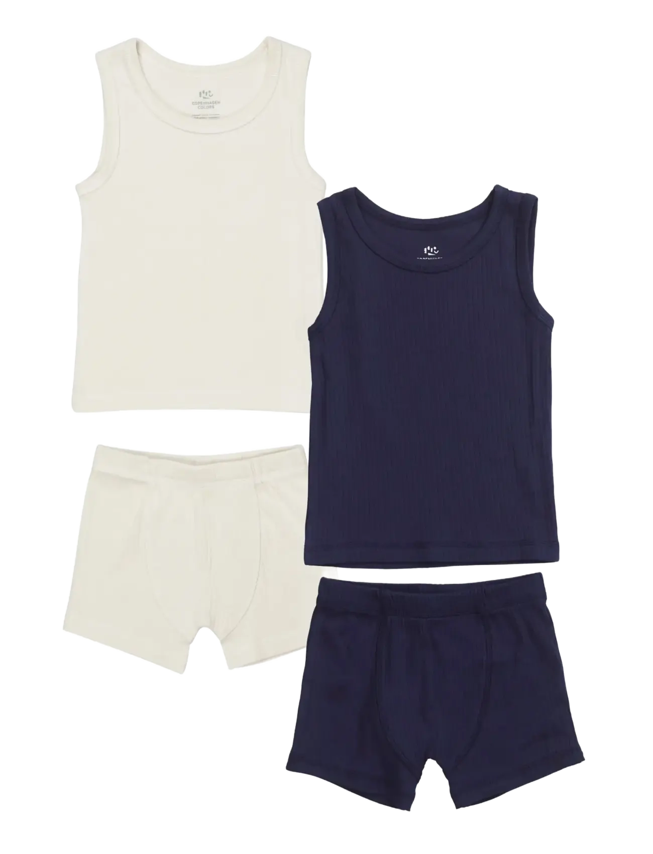 Copenhagen Colors RIB JERSEY 2PACK TANK-TOP AND BOXERSHORTS - Multipack - NAVY/ CREAM COMB. KICK / multi