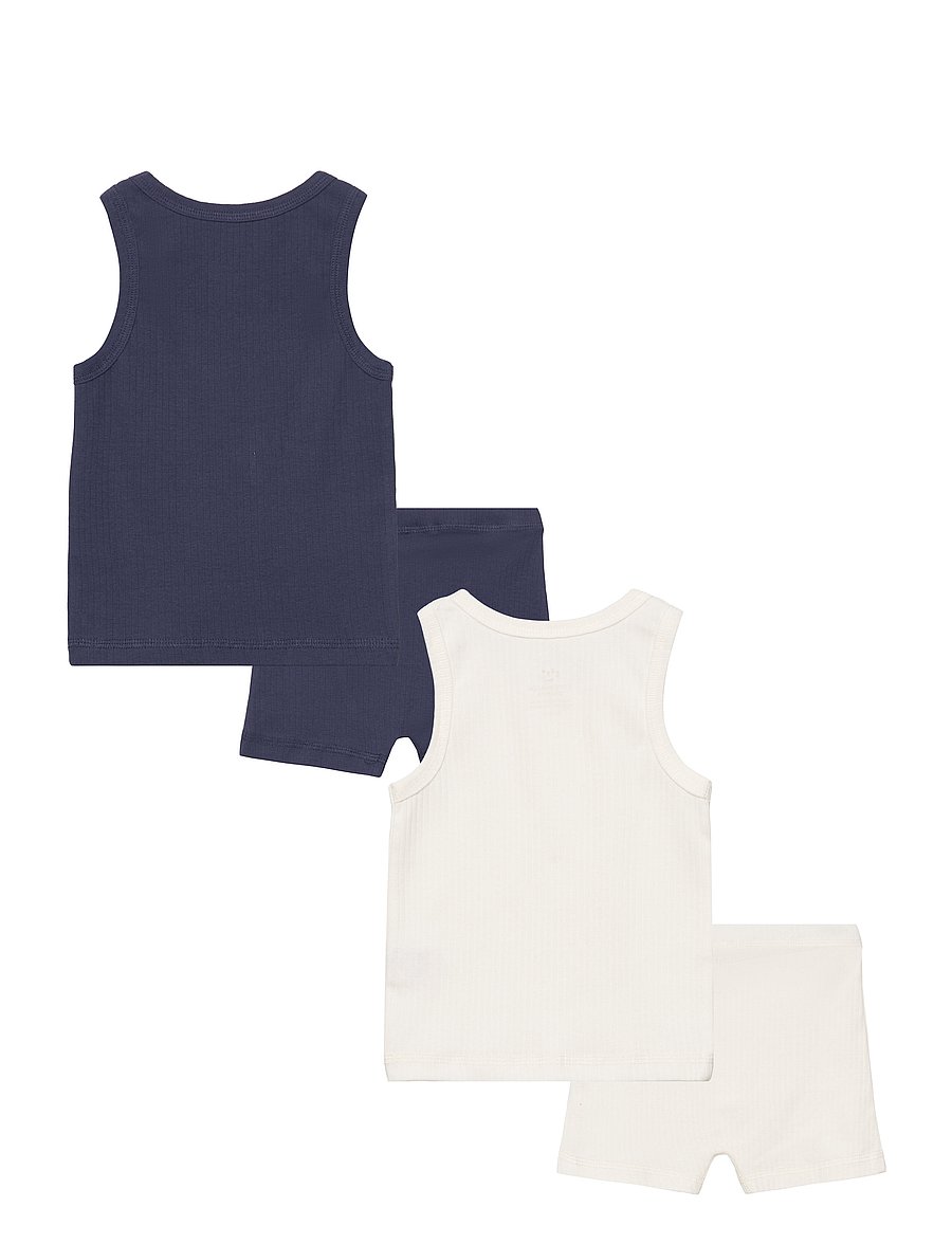 Copenhagen Colors - RIB JERSEY 2PACK TANK-TOP & BOXERSHORTS - undertøjssæt - navy/ cream comb. kick - 1