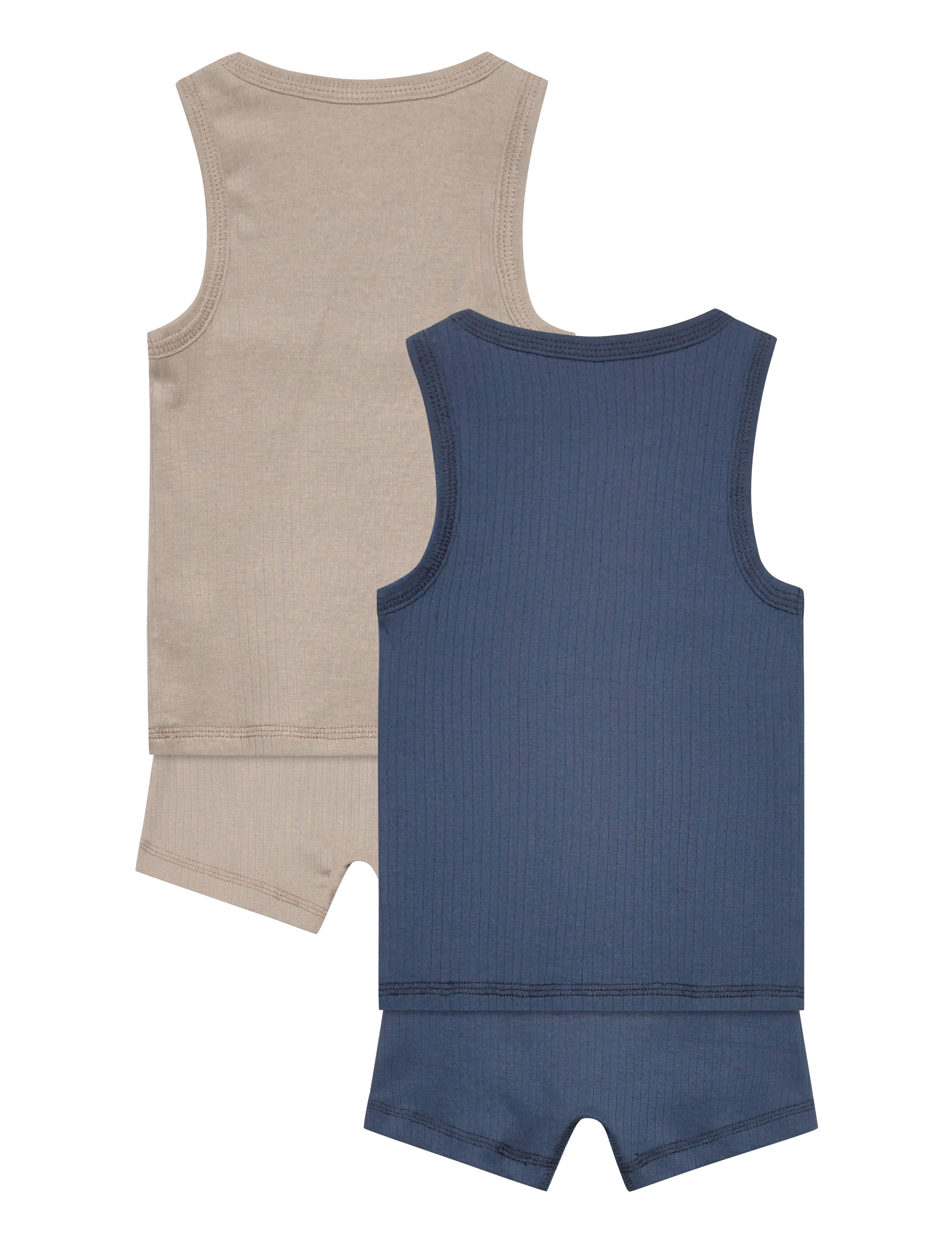 Copenhagen Colors - RIB JERSEY 2PACK TANK-TOP & BOXERSHORTS - aluspesukomplektid - navy/ lt. grey comb. core - 2
