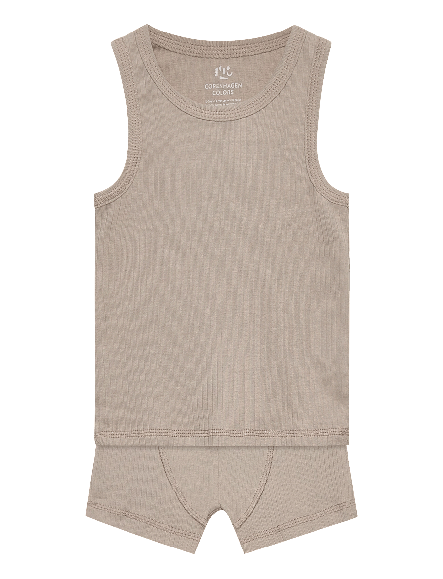 Copenhagen Colors - RIB JERSEY 2PACK TANK-TOP & BOXERSHORTS - aluspesukomplektid - navy/ lt. grey comb. core - 5