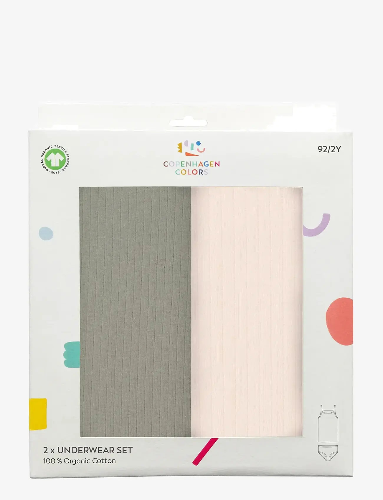 Copenhagen Colors - RIB JERSEY 2PACK STRAPTOP AND UNDERPANTS - sous-vêtements ensembles - grey/ soft pink comb. core - 1