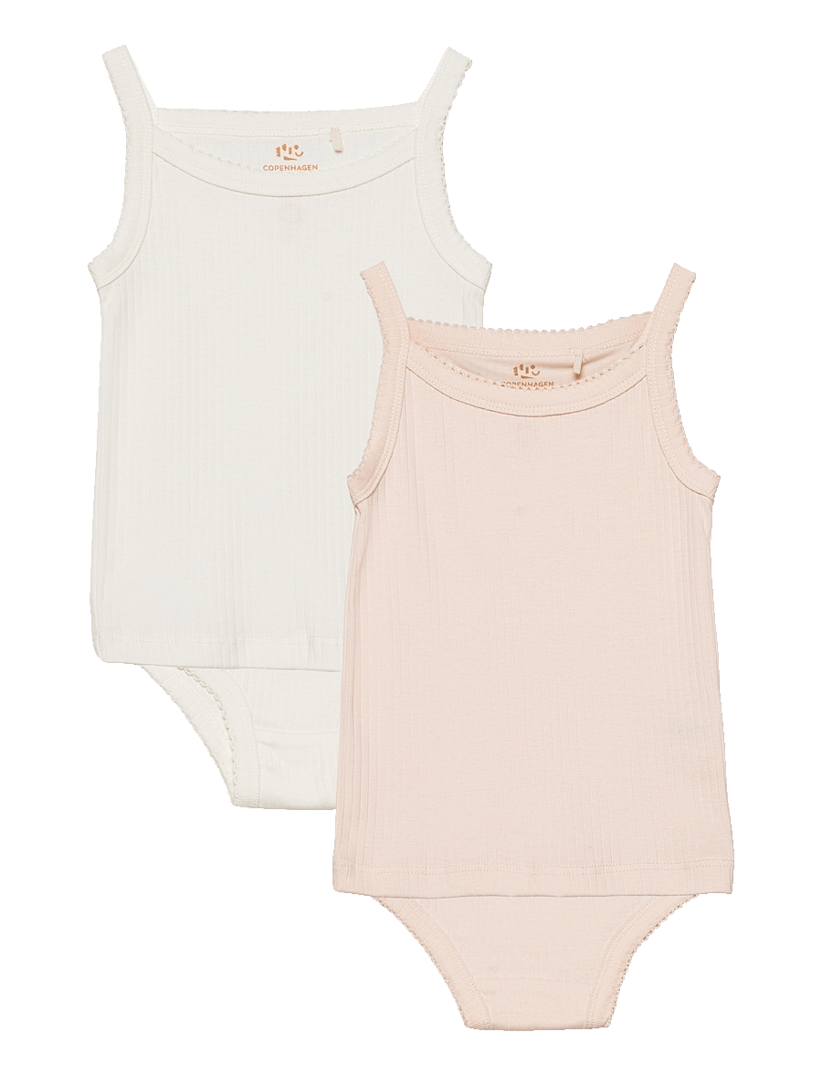 Copenhagen Colors - RIB JERSEY 2PACK STRAPTOP AND UNDERPANTS - alusasusetit - soft pink/ cream comb. core - 1