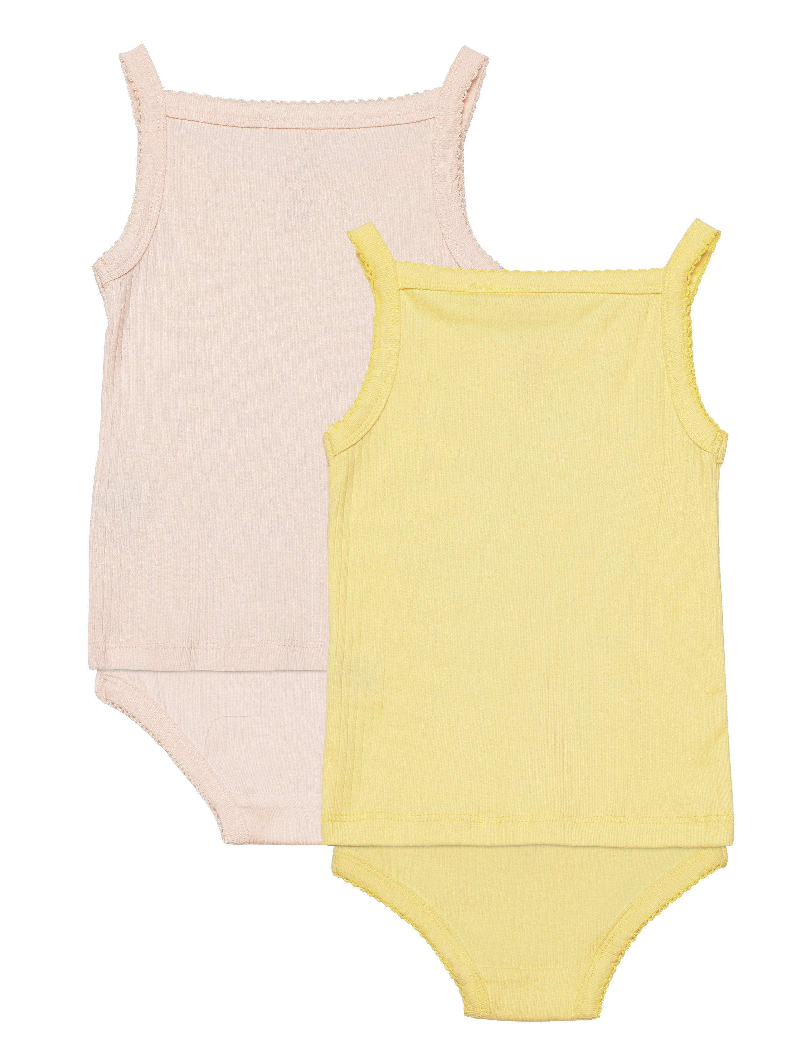 Copenhagen Colors - RIB JERSEY 2PACK STRAPTOP AND UNDERPANTS - sous-vêtements ensembles - soft yellow/ soft pink kick - 2