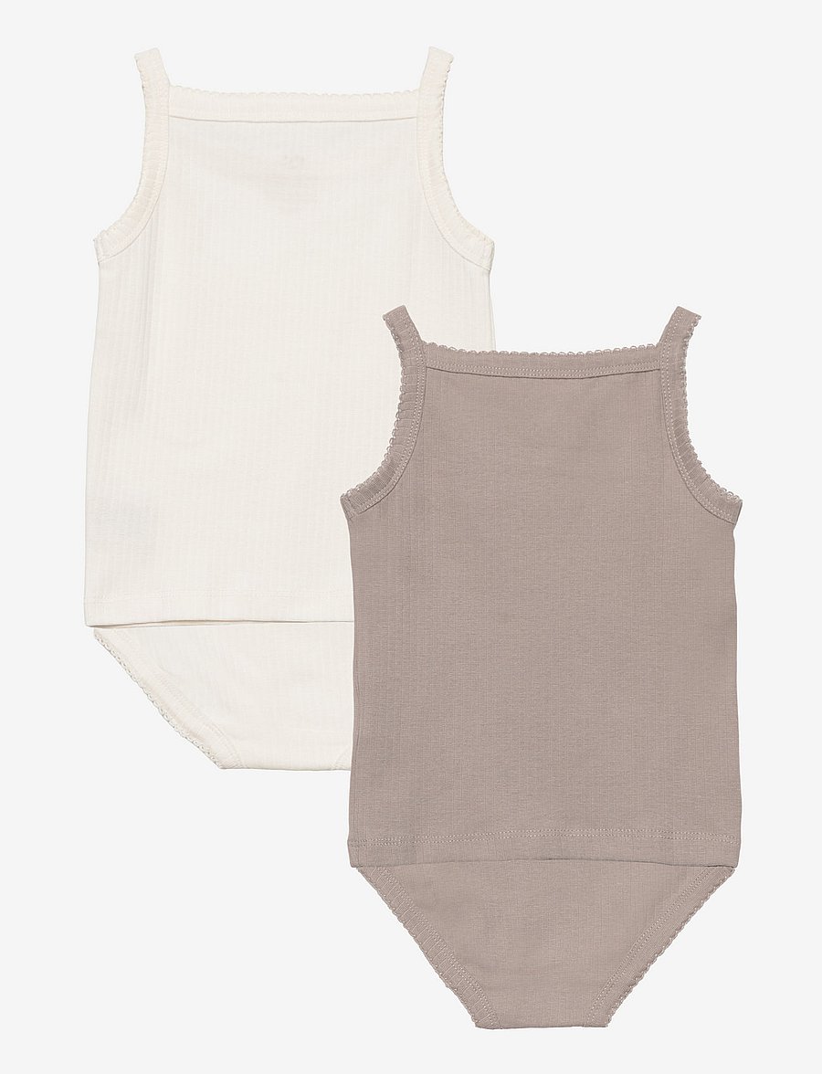 Copenhagen Colors - RIB JERSEY 2PACK STRAPTOP & UNDERPANTS - pesukomplektid - cream/ grey comb. - 1