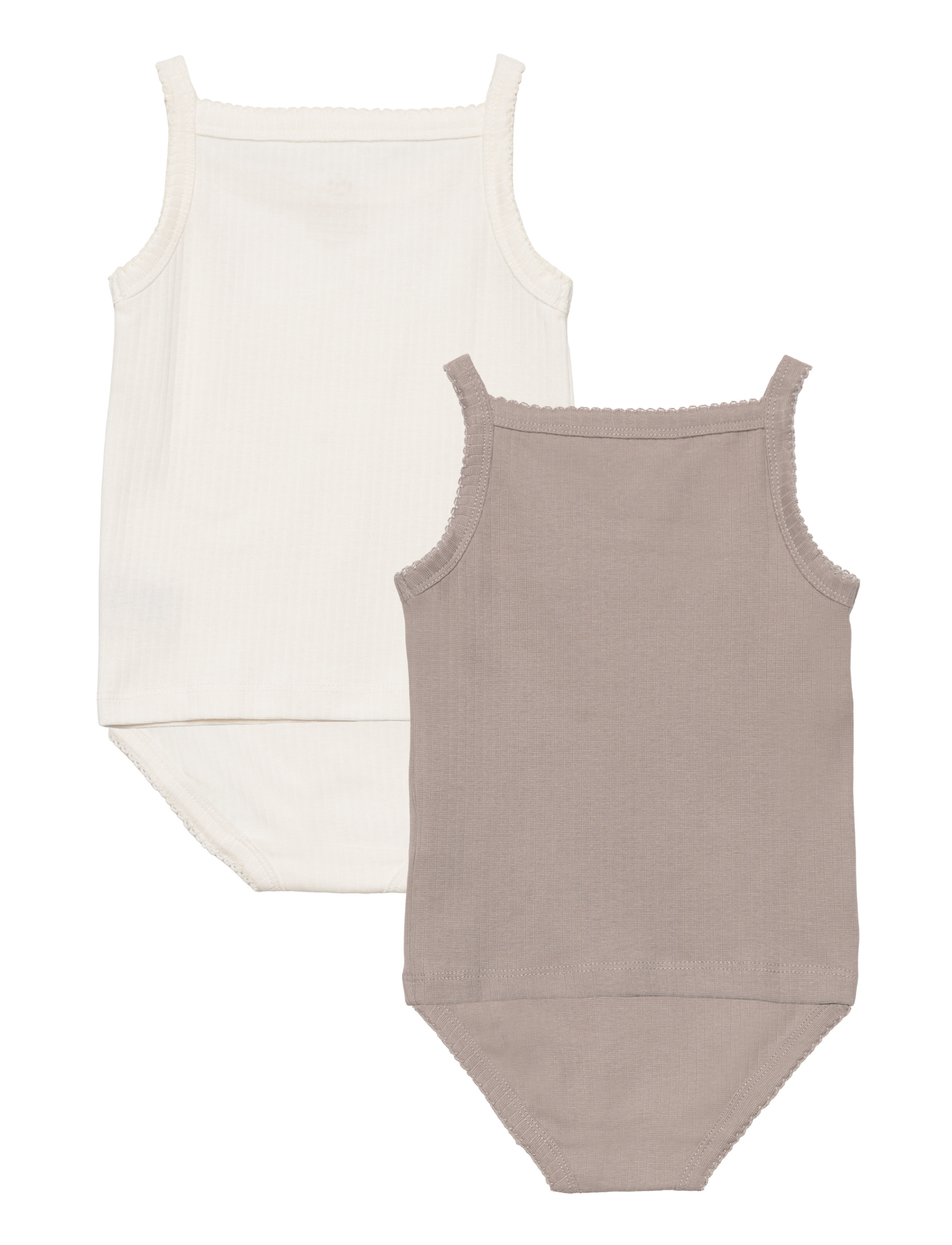 Copenhagen Colors - RIB JERSEY 2PACK STRAPTOP AND UNDERPANTS - aluspesukomplektid - cream/ grey comb. - 1