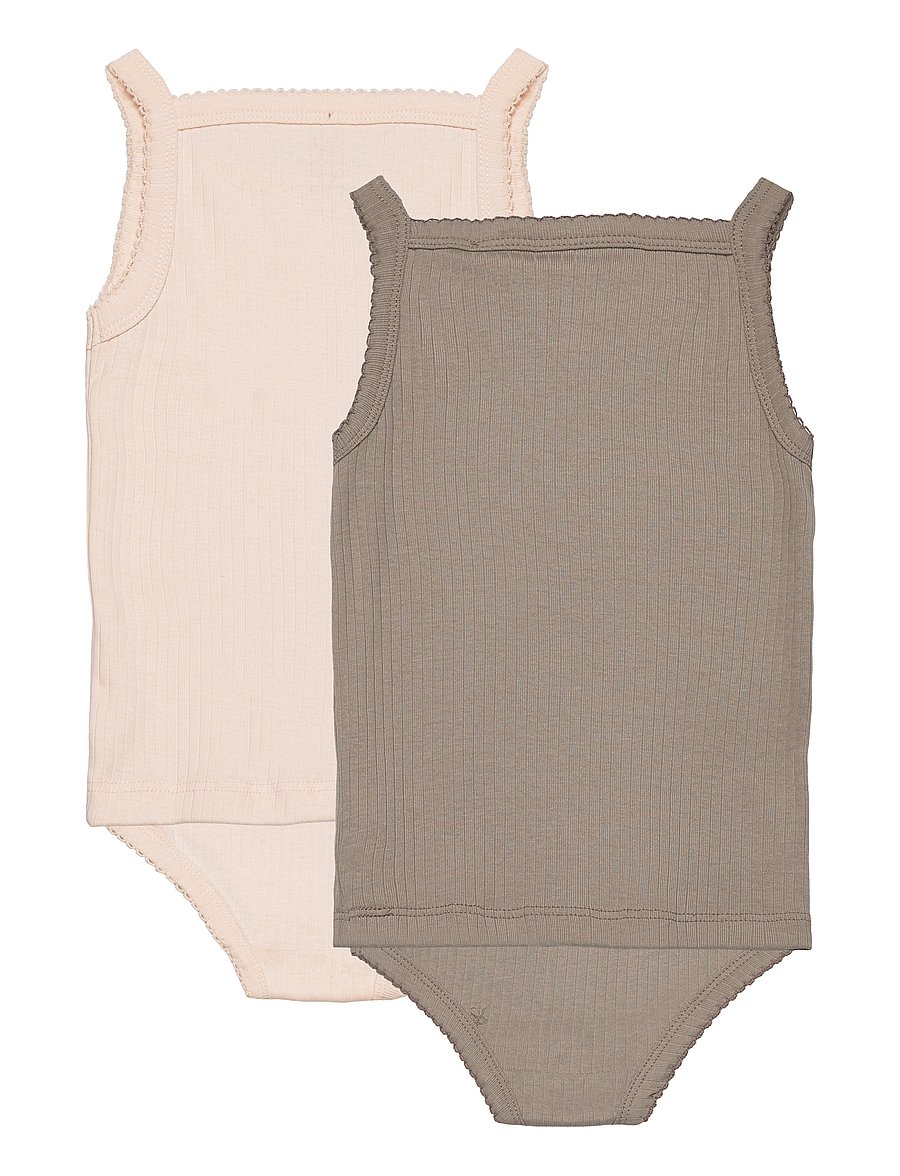 Copenhagen Colors - RIB JERSEY 2PACK STRAPTOP AND UNDERPANTS - sets - grey/ soft pink comb. core - 2