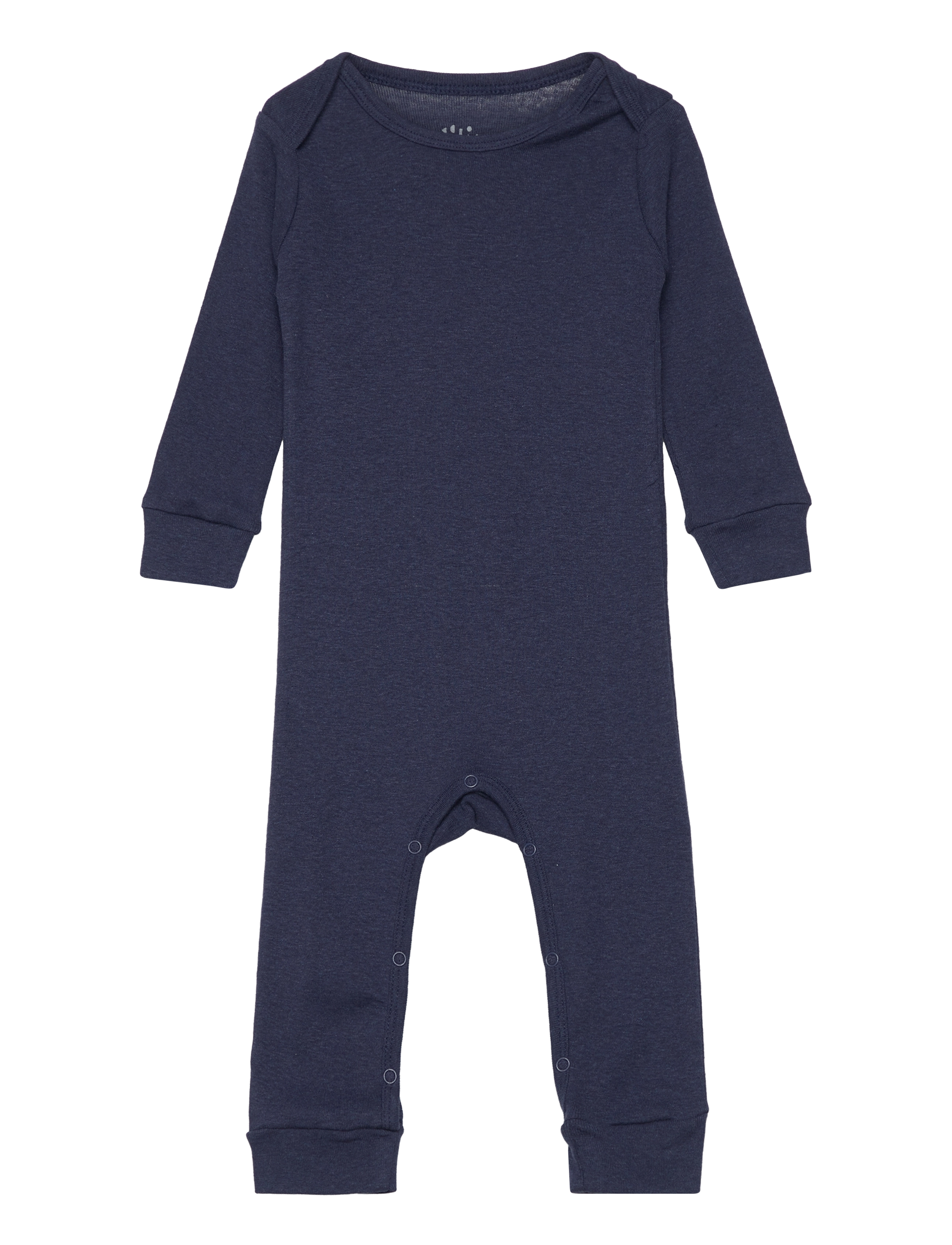 Copenhagen Colors Melange Full Body Romper, 92, Bodys, Marineblau - Long-sleeved Kinder