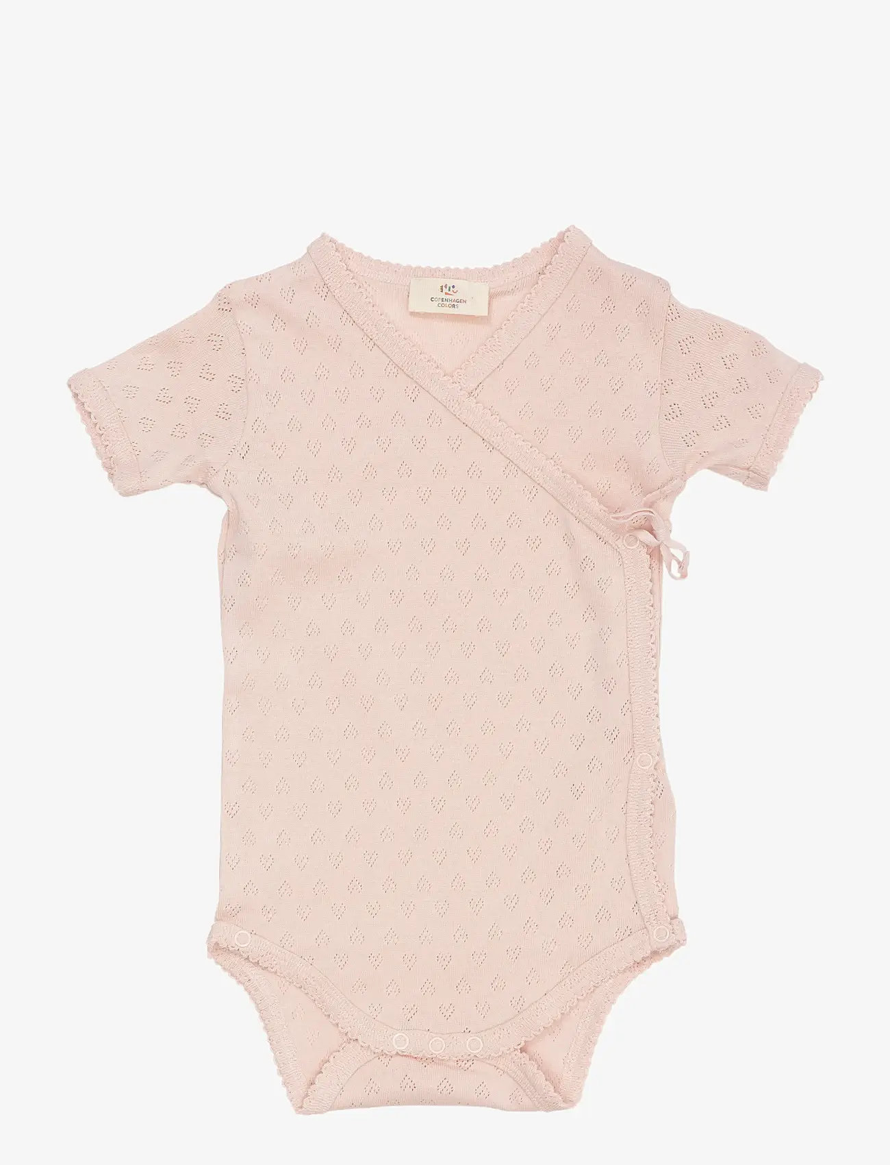 Copenhagen Colors - POINTELLE HEART CROSSOVER BODY SS - short-sleeved bodies - dusty rose - 0
