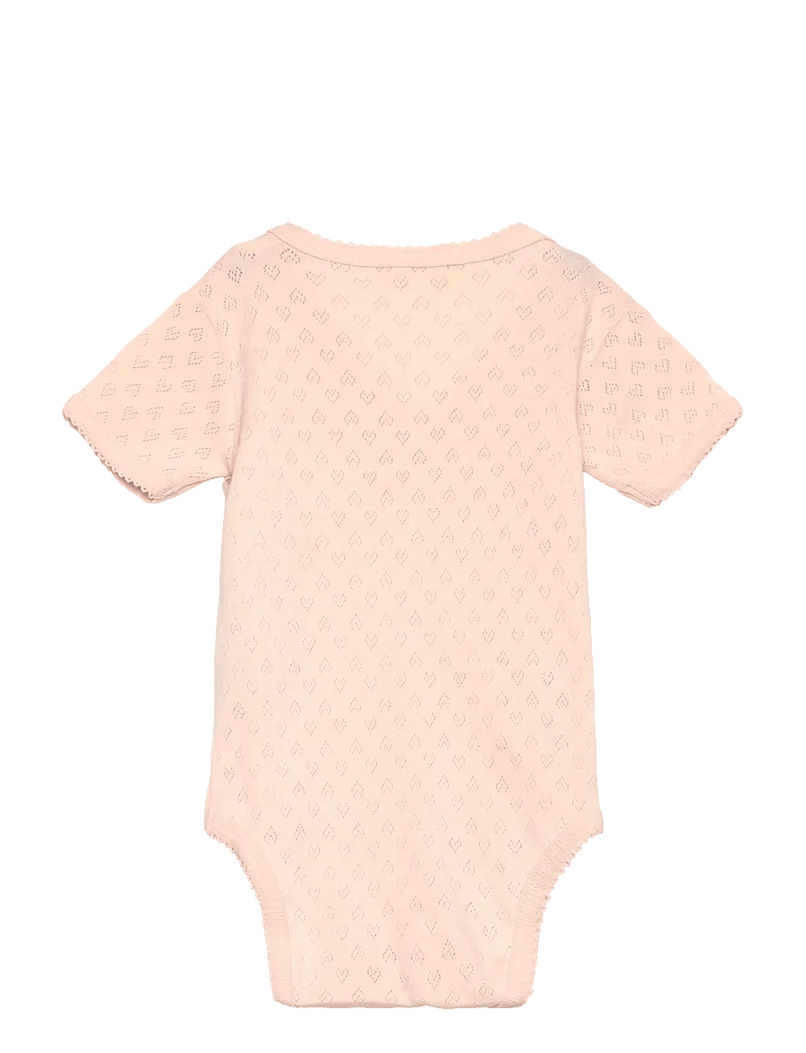 Copenhagen Colors - POINTELLE HEART CROSSOVER BODY SS - kurzärmelige bodys - dusty rose - 1
