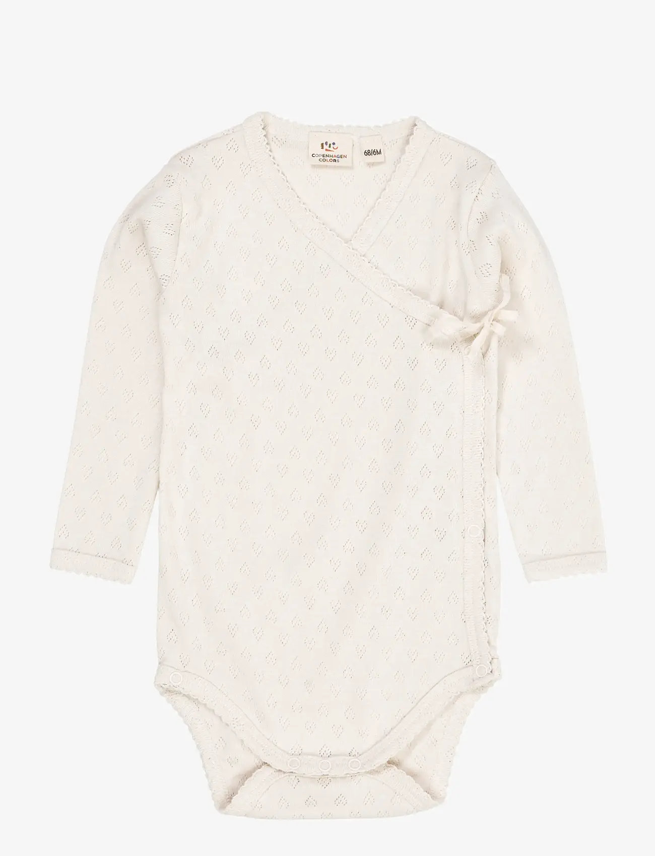 Copenhagen Colors - POINTELLE HEART CROSSOVER BODY LS - hõlmikbodi - cream - 1