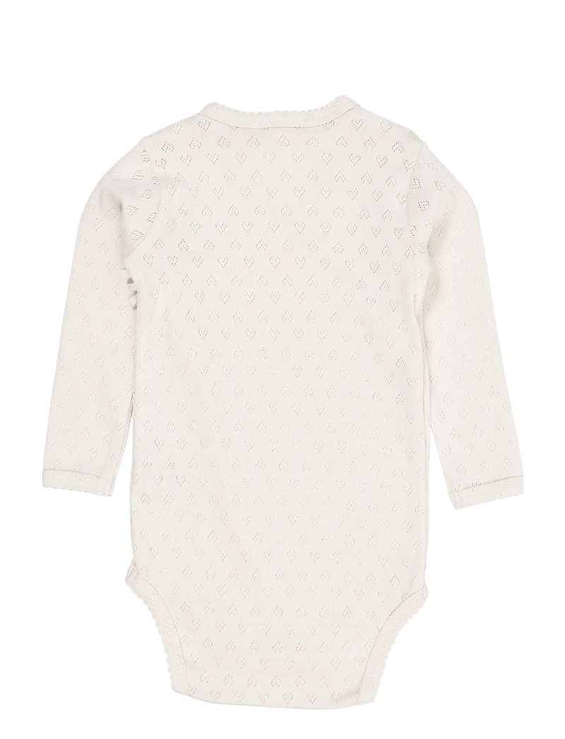 Copenhagen Colors - POINTELLE HEART CROSSOVER BODY LS - wrap bodies - cream - 2