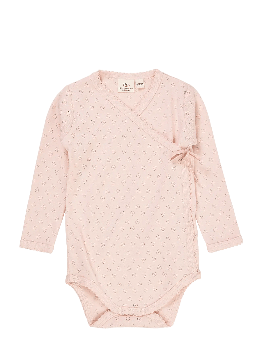 Copenhagen Colors - POINTELLE HEART CROSSOVER BODY LS - einkaufen nach alter von - dusty rose - 0