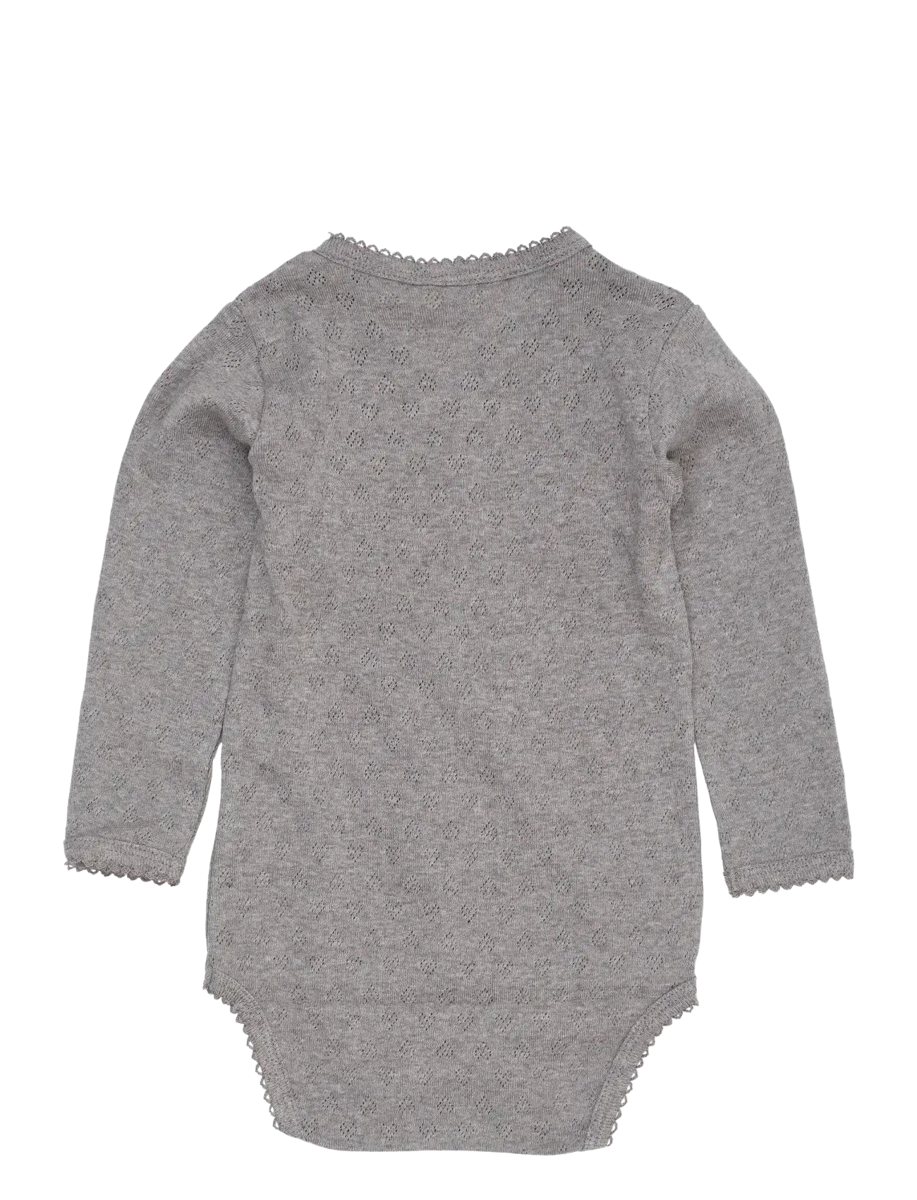 Copenhagen Colors - POINTELLE HEART CROSSOVER BODY LS - shop efter alder - grey mel. - 1
