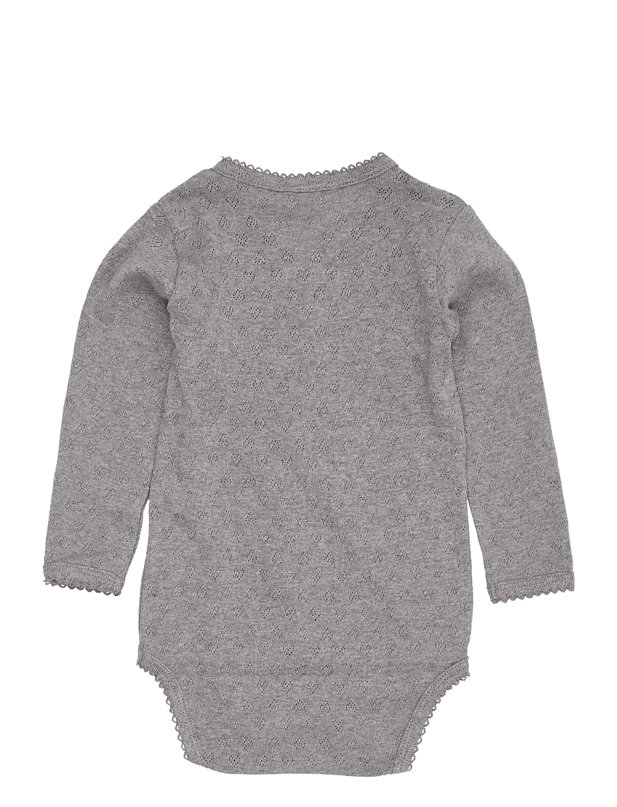 Copenhagen Colors - POINTELLE HEART CROSSOVER BODY LS - kaufen nach alter - grey mel. - 1